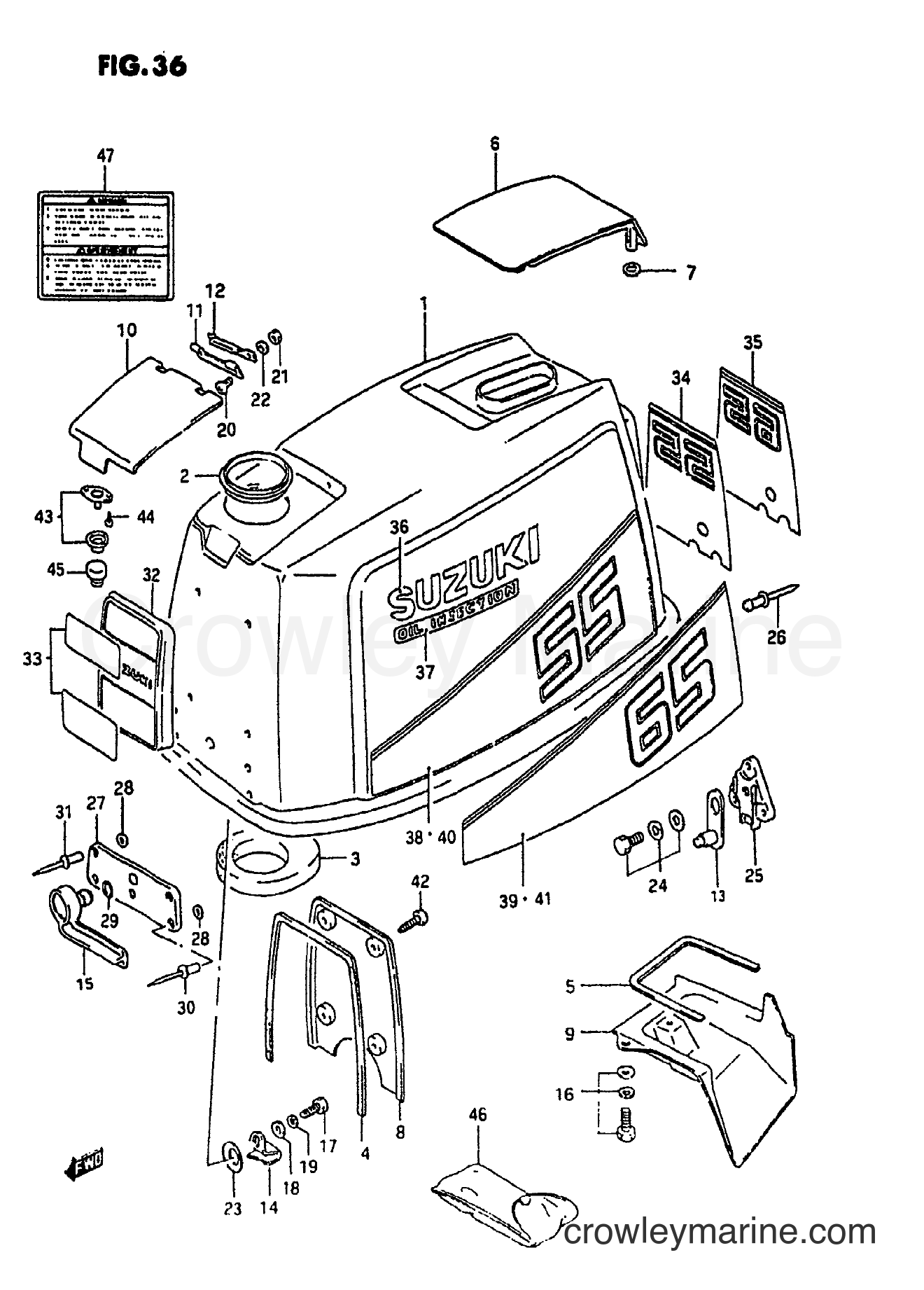Suzuki Marine DT55 - ENGINE COVER (MODEL:89-94)