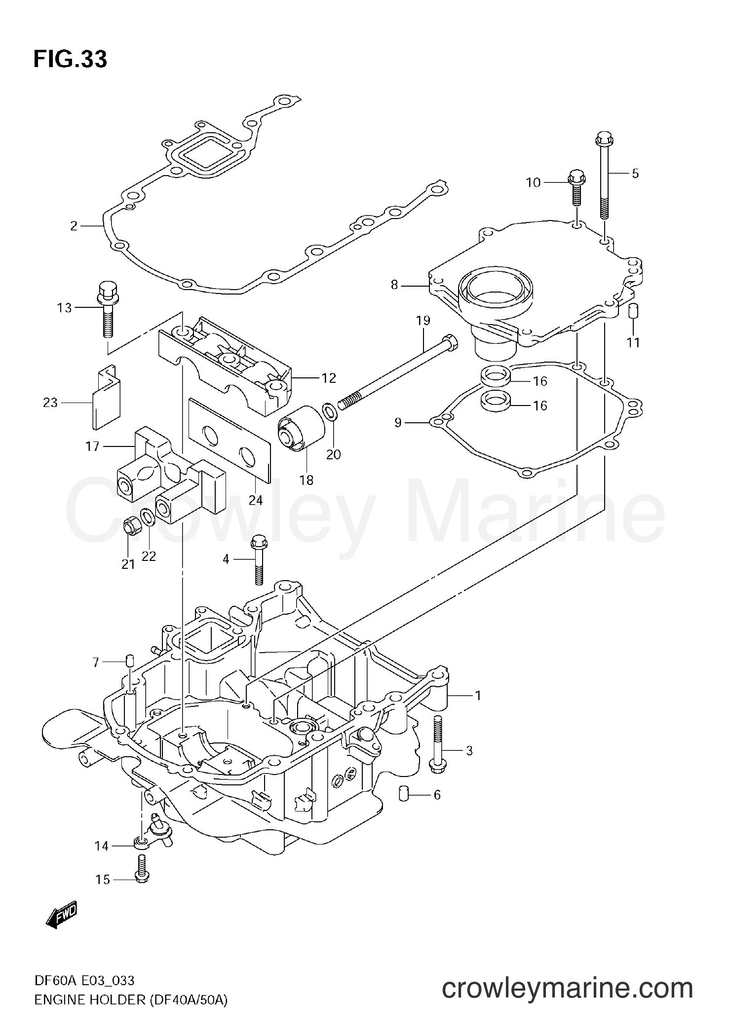 Suzuki Marine DF40A - ENGINE HOLDER (DF40A/50A)