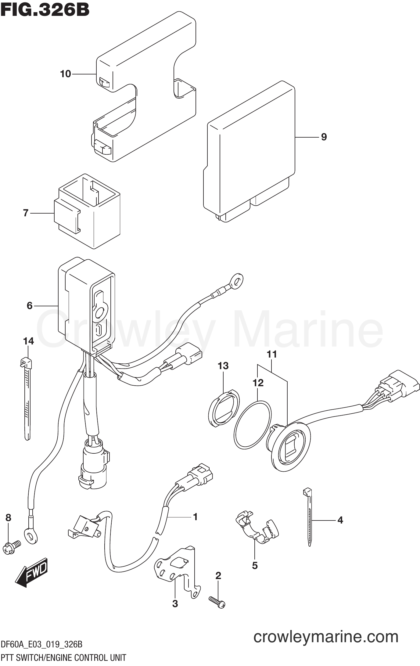 Suzuki Marine DF60AVT 910001~ - PTT SWITCH/ENGINE CONTROL UNIT (DF50A)
