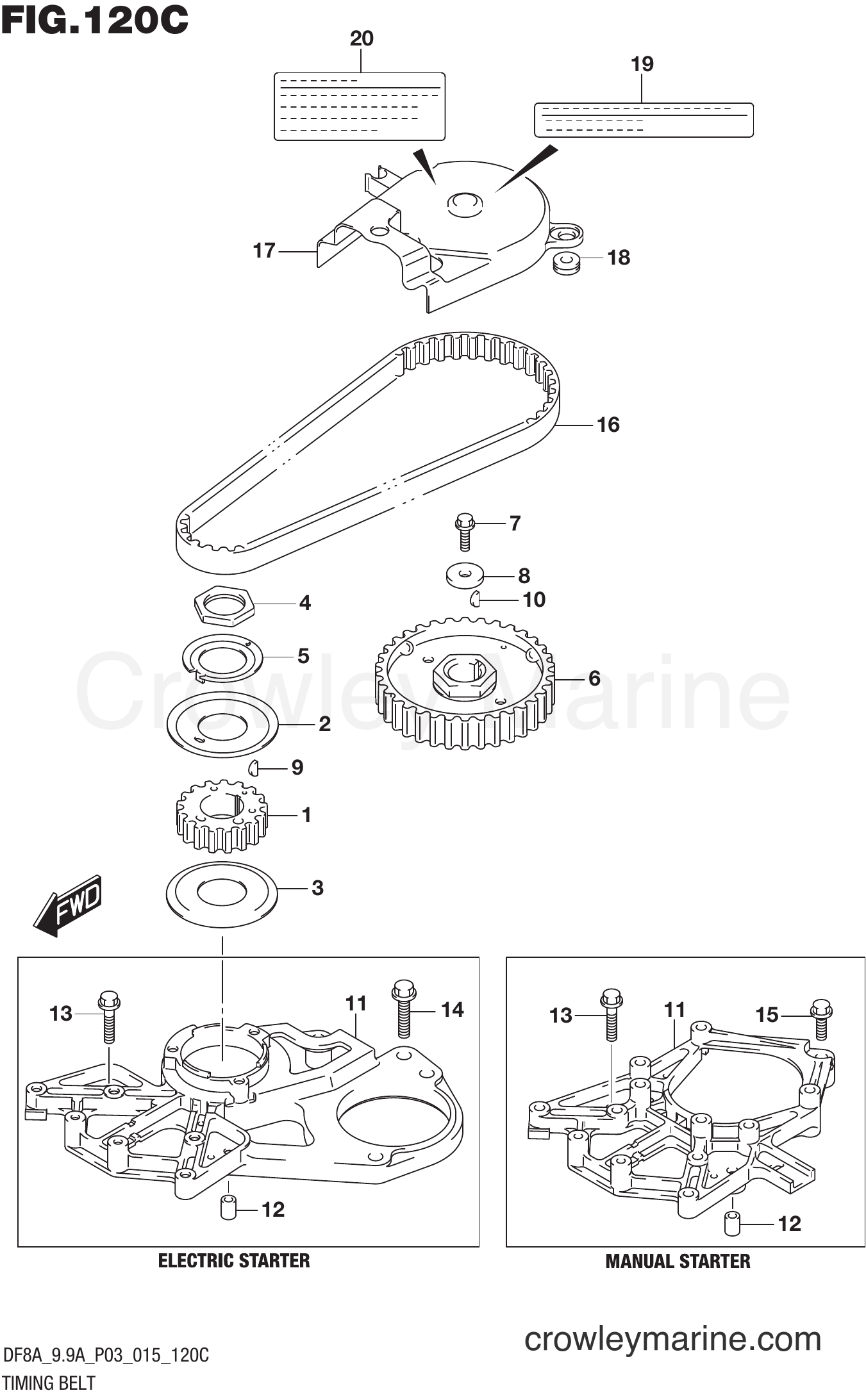 Suzuki Marine DF8A 510001~ - TIMING BELT (DF9.9A P03)
