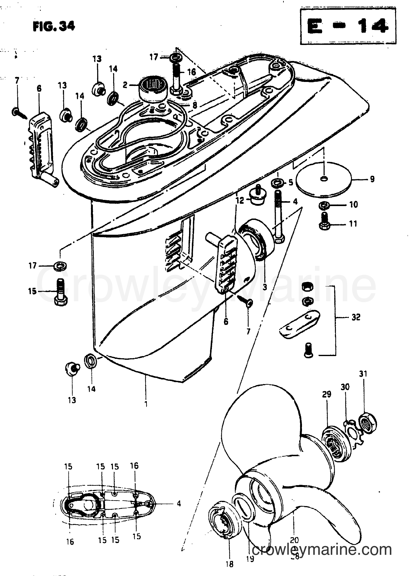 Suzuki Marine DT50M - GEAR CASE (MODEL J/VZ)