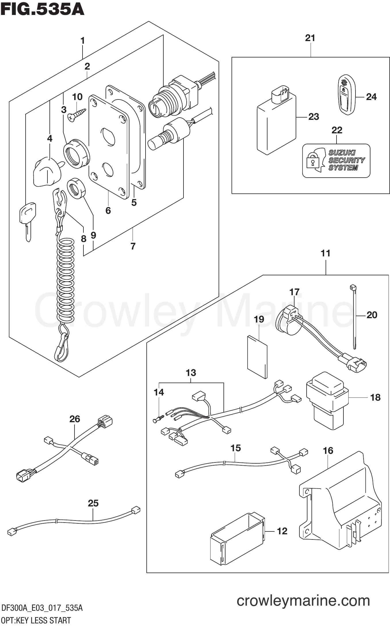 Suzuki Marine DF250AP 710001~ - OPT:KEY LESS START