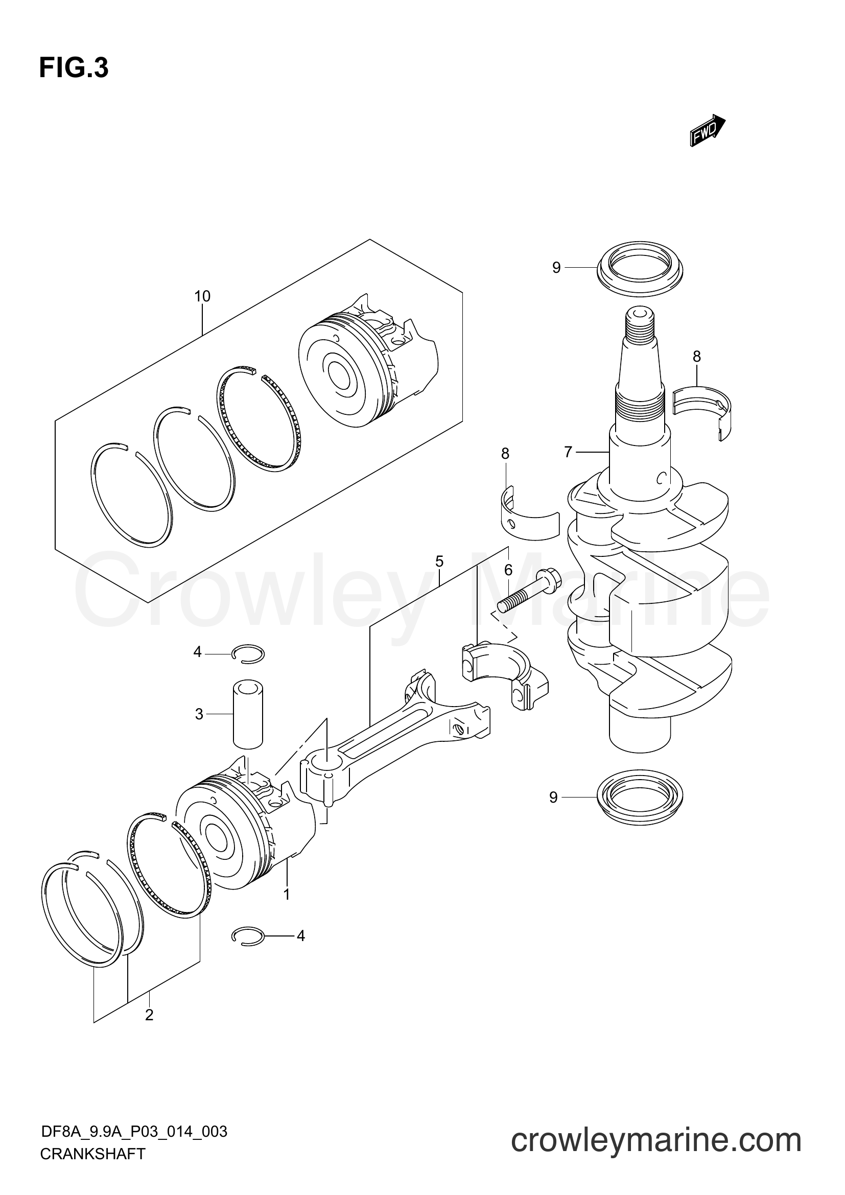Suzuki Marine DF8A 410001~ - CRANKSHAFT