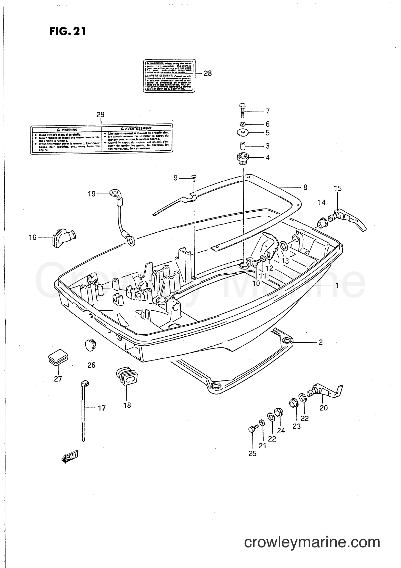 Suzuki Marine PU40 - LOWER COVER