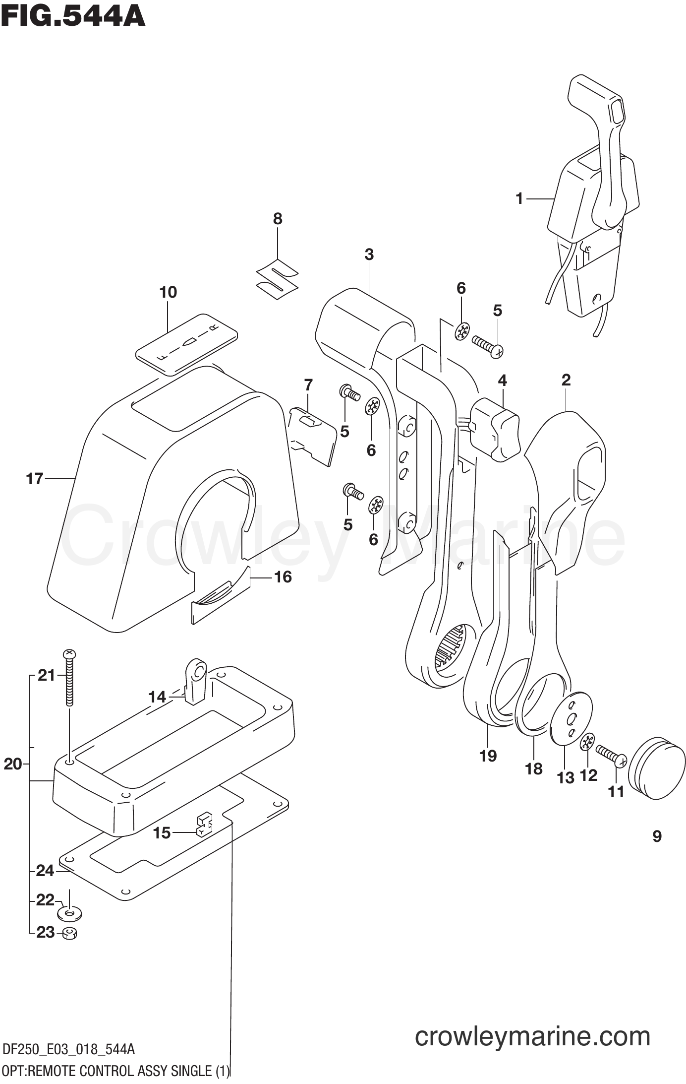Suzuki Marine DF200Z 810001~ - OPT:REMOTE CONTROL ASSY SINGLE (1)