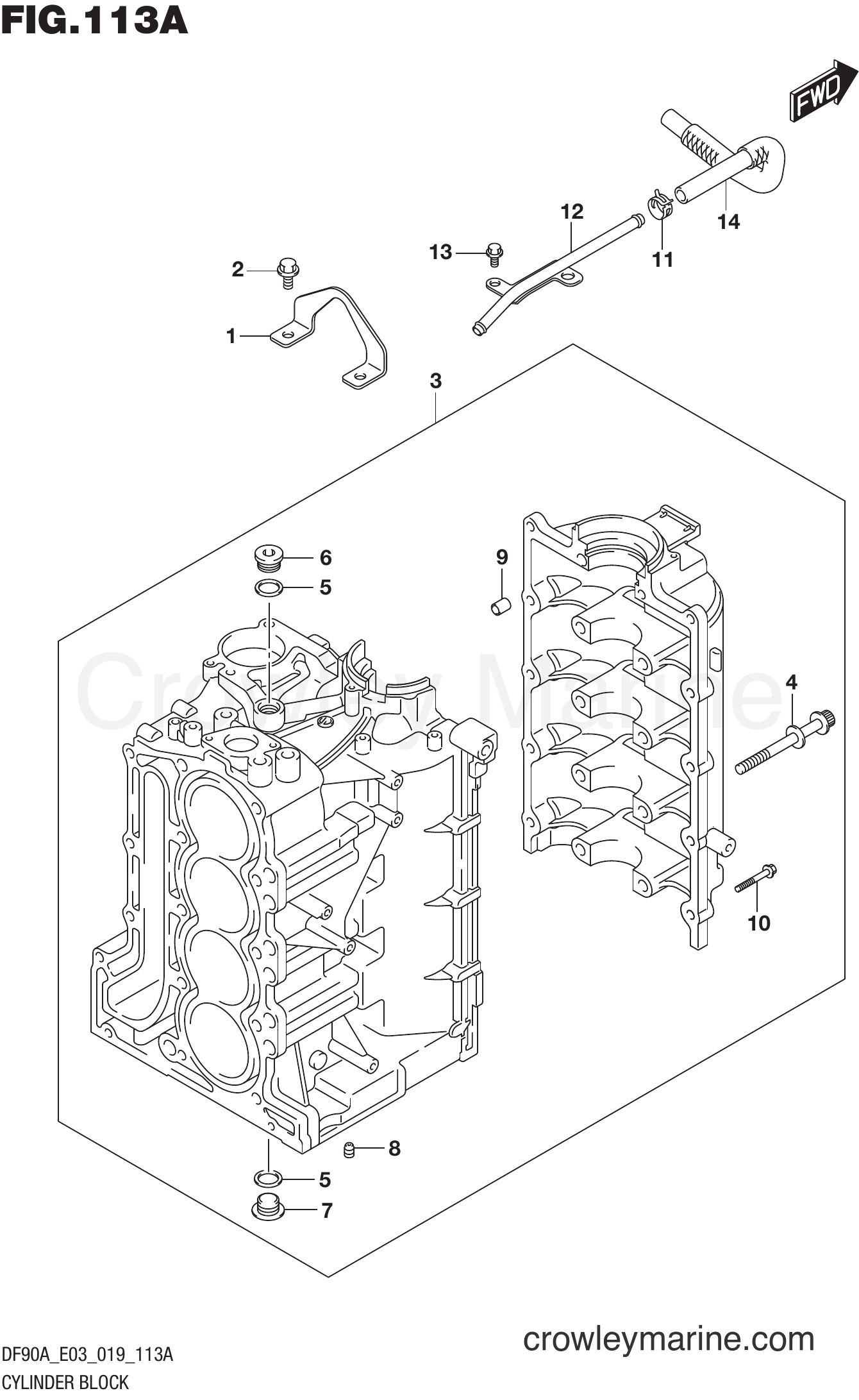 Suzuki Marine DF70A 910001~ - CYLINDER BLOCK