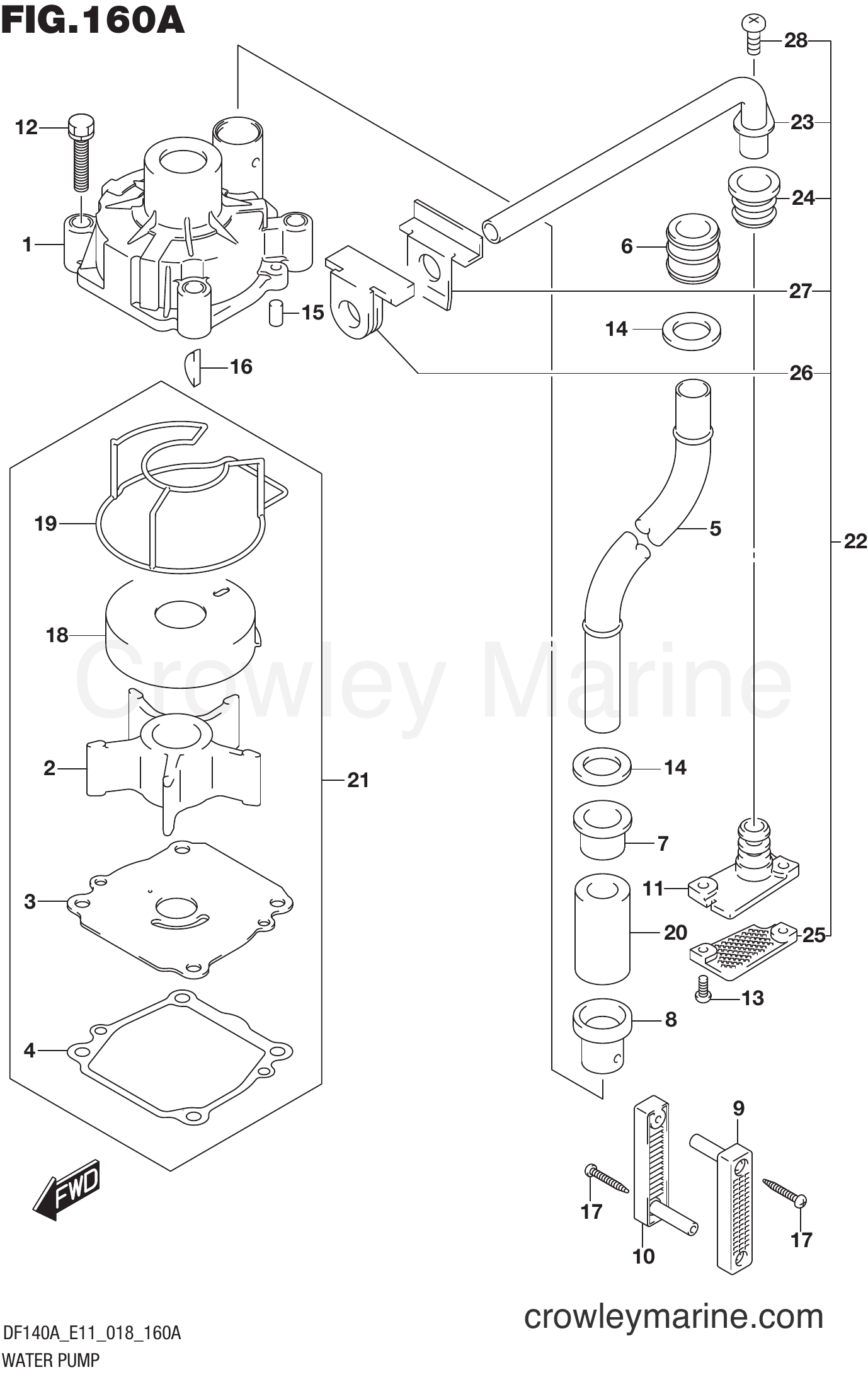 Suzuki Marine DF140AT 810001~ - WATER PUMP (E11)(E03)
