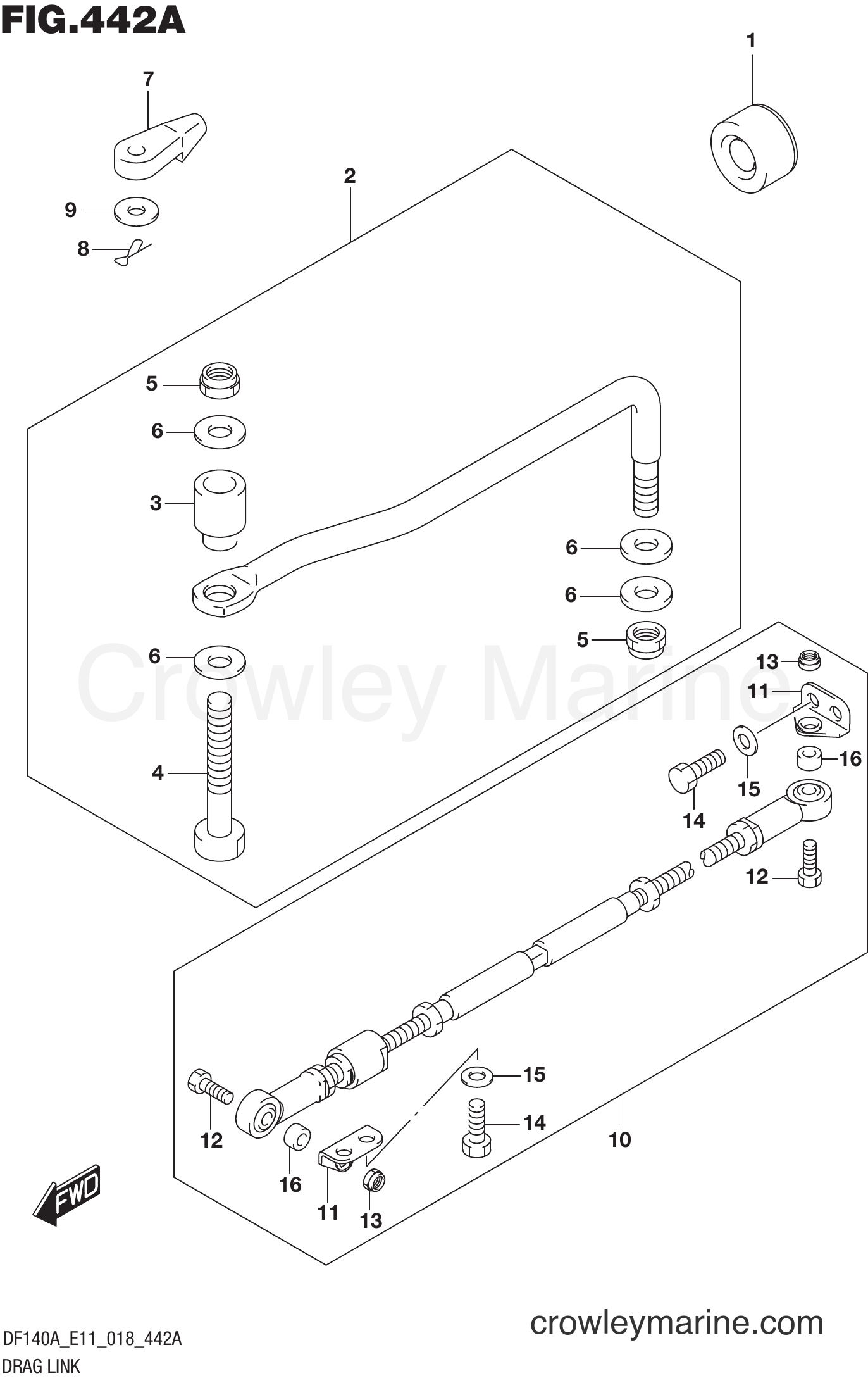Suzuki Marine DF100AT 810001~ - DRAG LINK