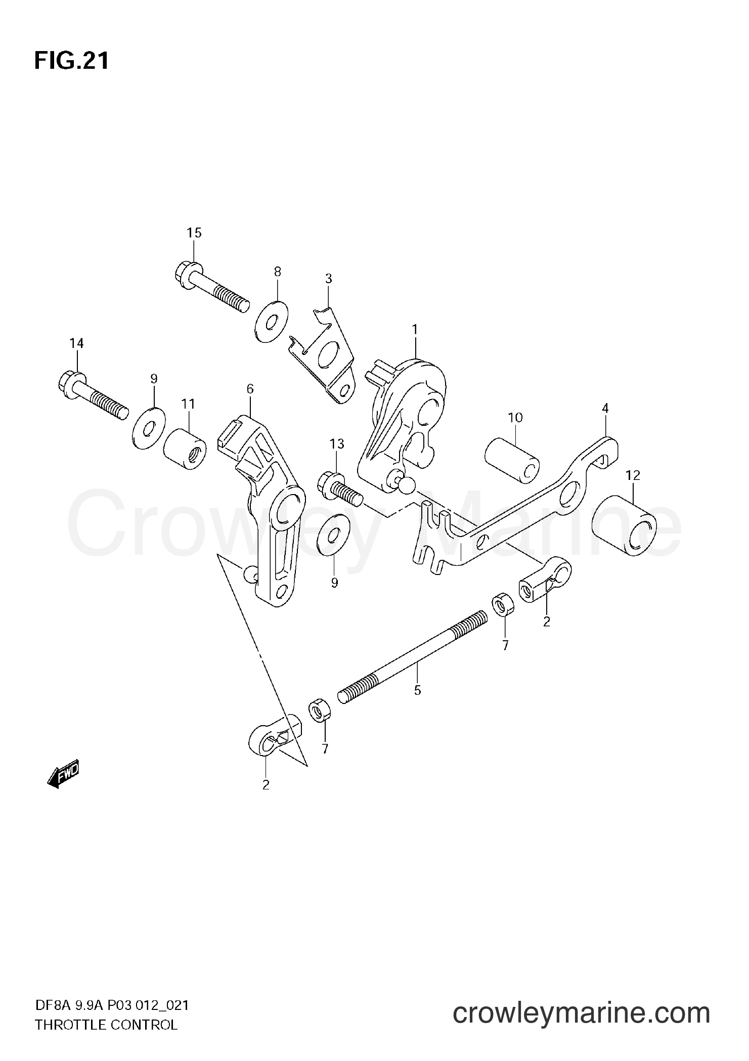 Suzuki Marine DF8A 00801F-210001~ - THROTTLE CONTROL (DF8A)