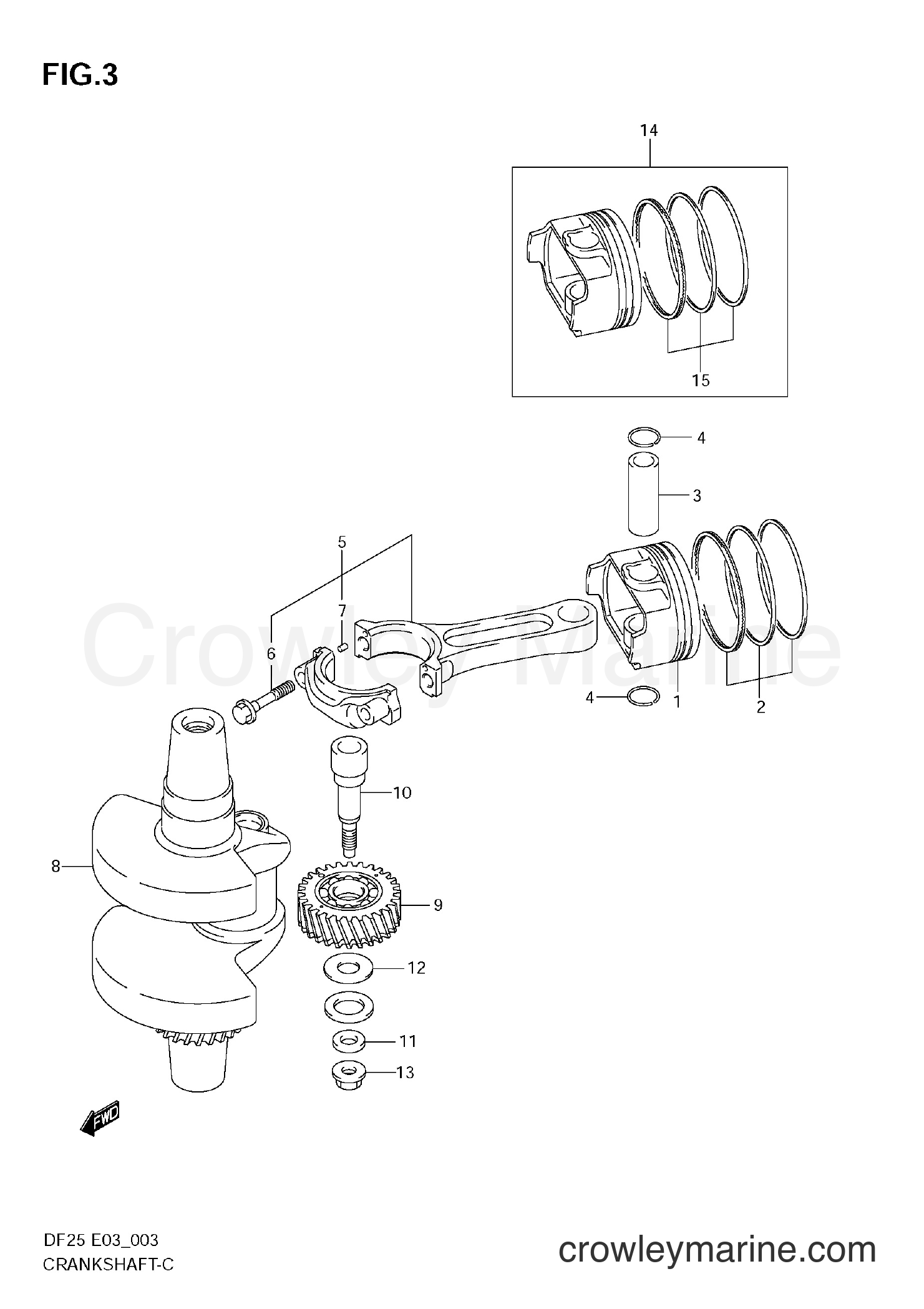 Suzuki Marine DF25 - CRANKSHAFT