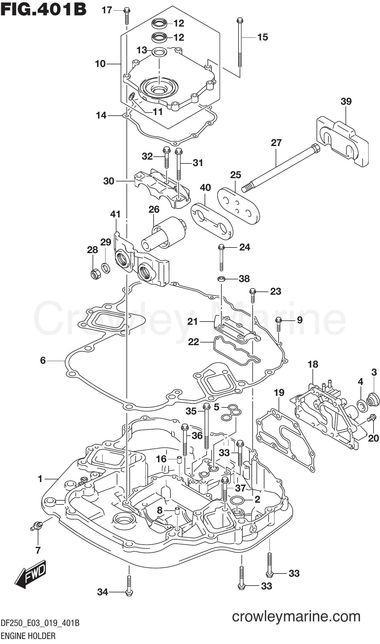 Suzuki Marine DF250Z 910001~ - ENGINE HOLDER (DF250ST)