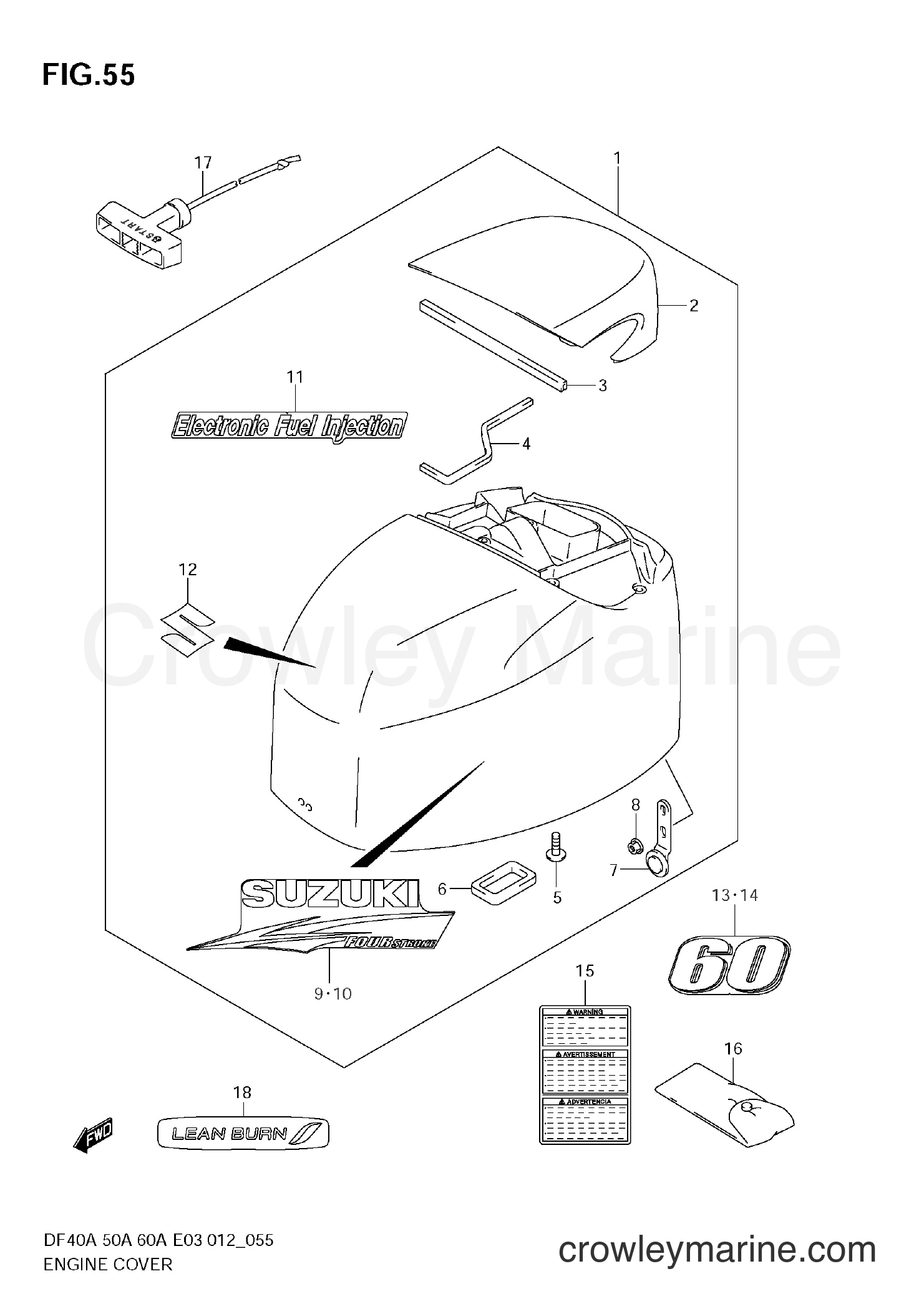 Suzuki Marine DF40A 210001~ - ENGINE COVER (DF60A E3)