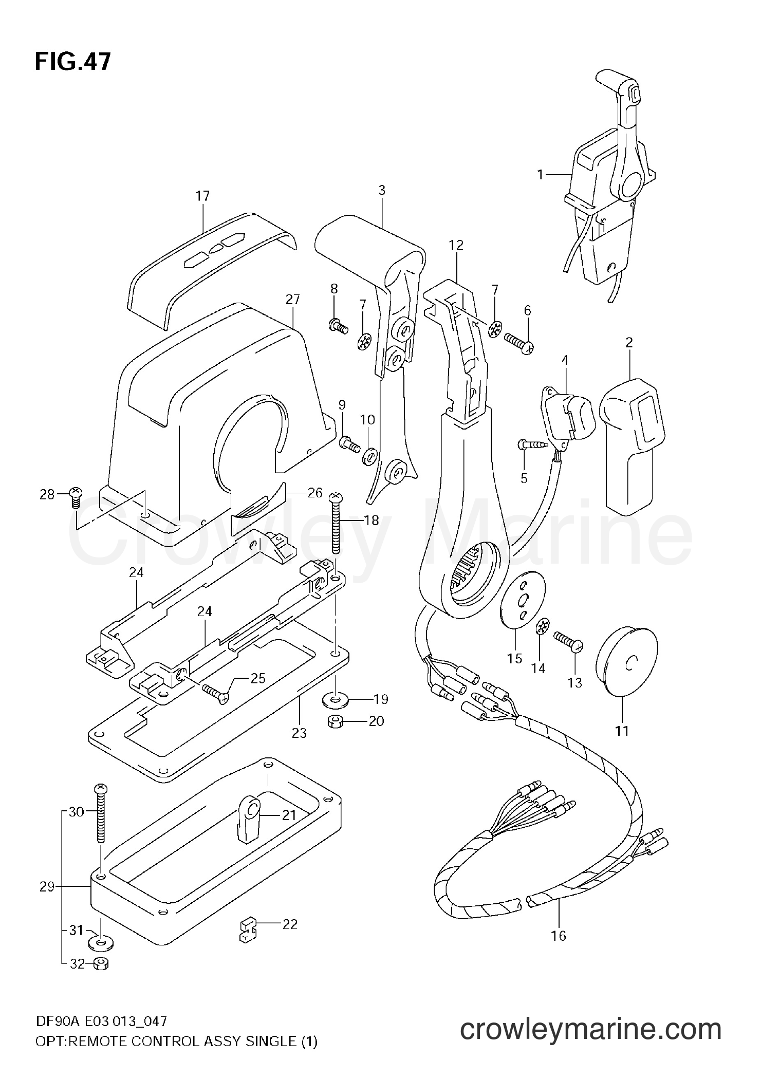 Suzuki Marine DF70A 07003F-310001~ - OPT:REMOTE CONTROL ASSY SINGLE (1)