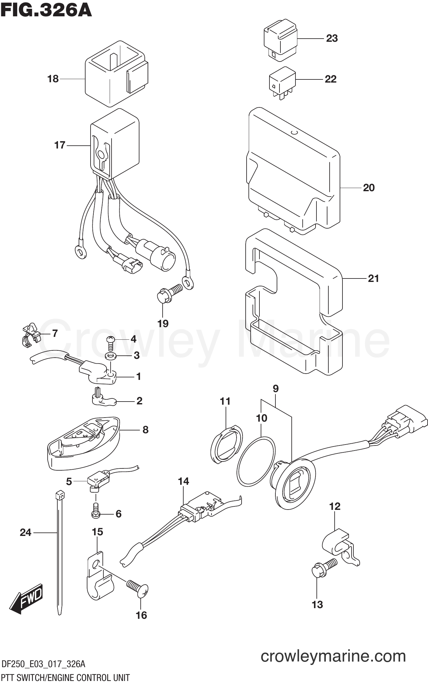 Suzuki Marine DF225T 710001 - PTT SWITCH/ENGINE CONTROL UNIT (DF200T E03)