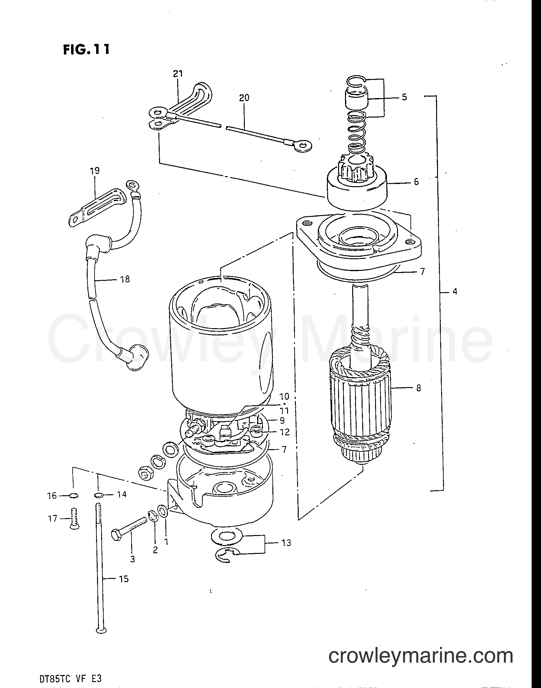 Suzuki Marine DT85 - STARTING MOTOR (MODEL QD)