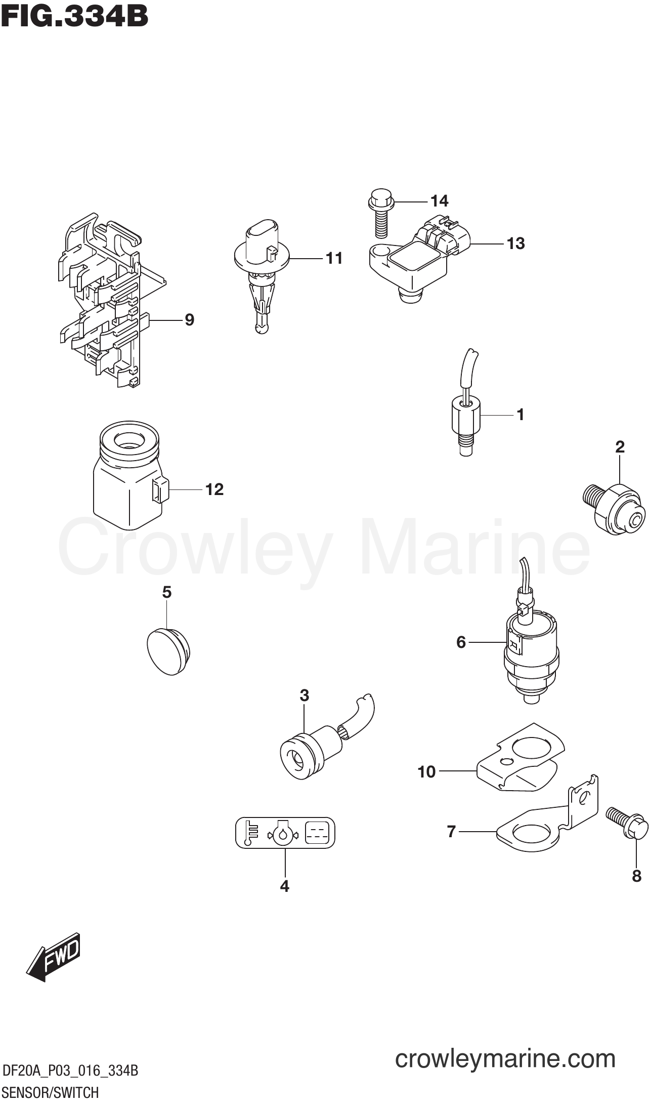 Suzuki Marine DF20A 610001~ - SENSOR/SWITCH (DF9.9BR P03)