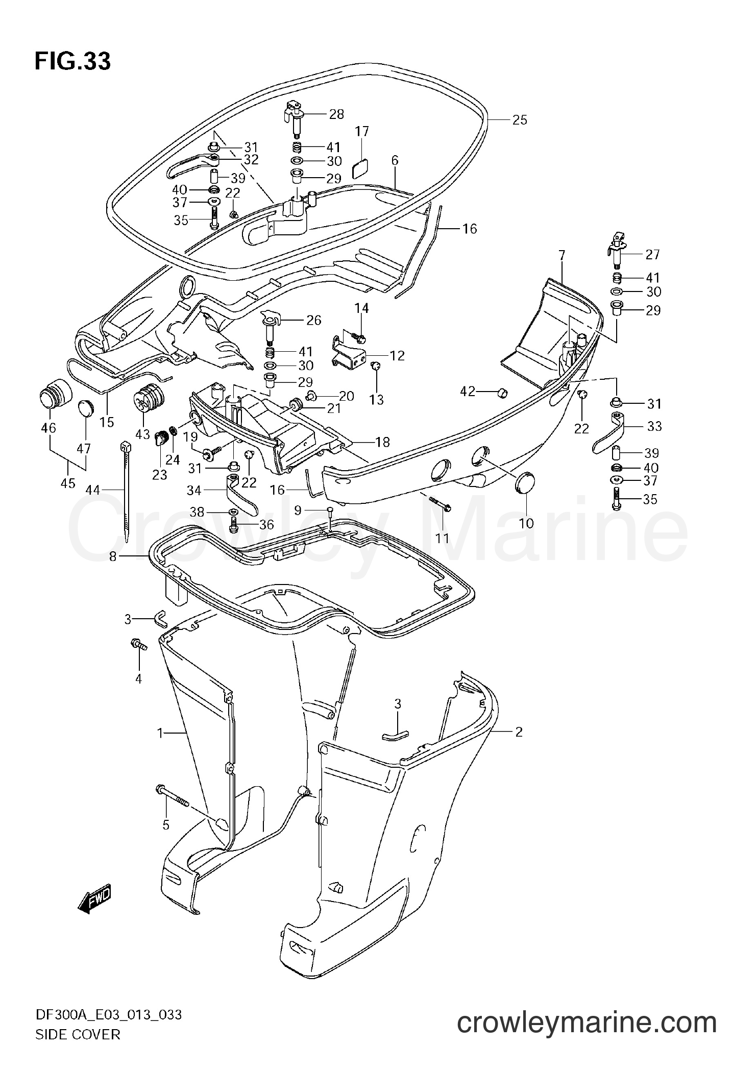 Suzuki Marine DF250AP 310001~ - SIDE COVER