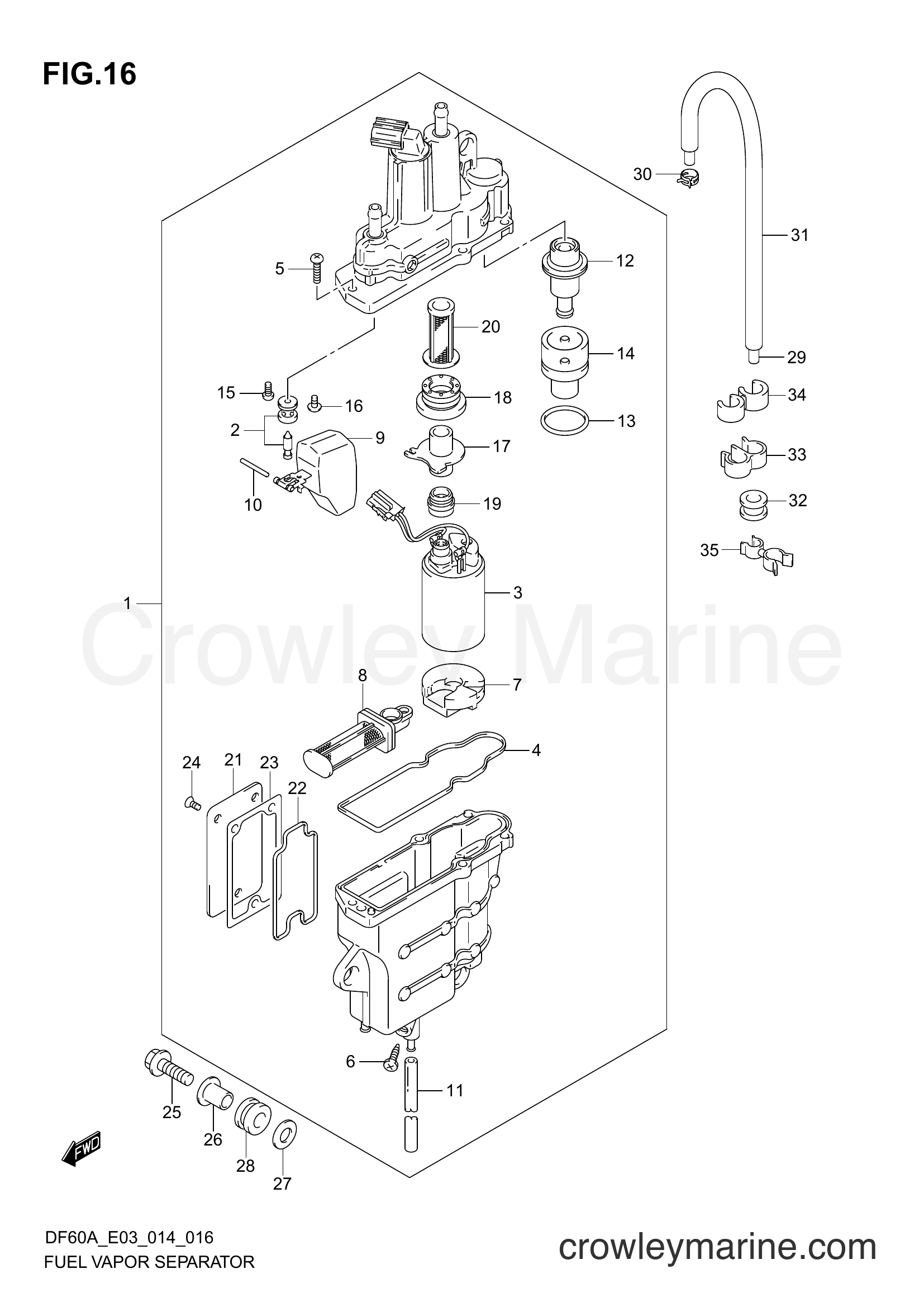 Suzuki Marine DF60A 410001~ - FUEL VAPOR SEPARATOR
