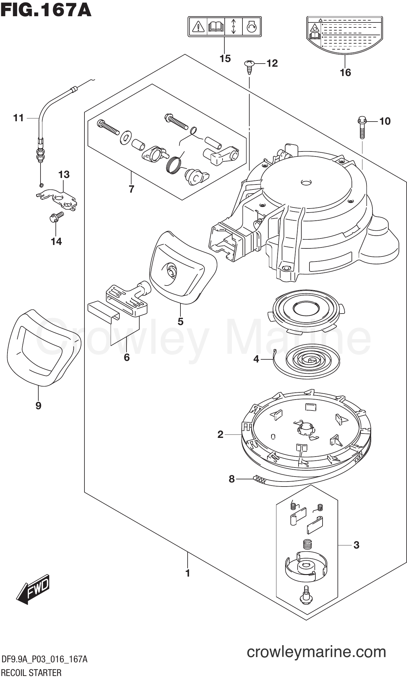 Suzuki Marine DF8A 610001~ - RECOIL STARTER