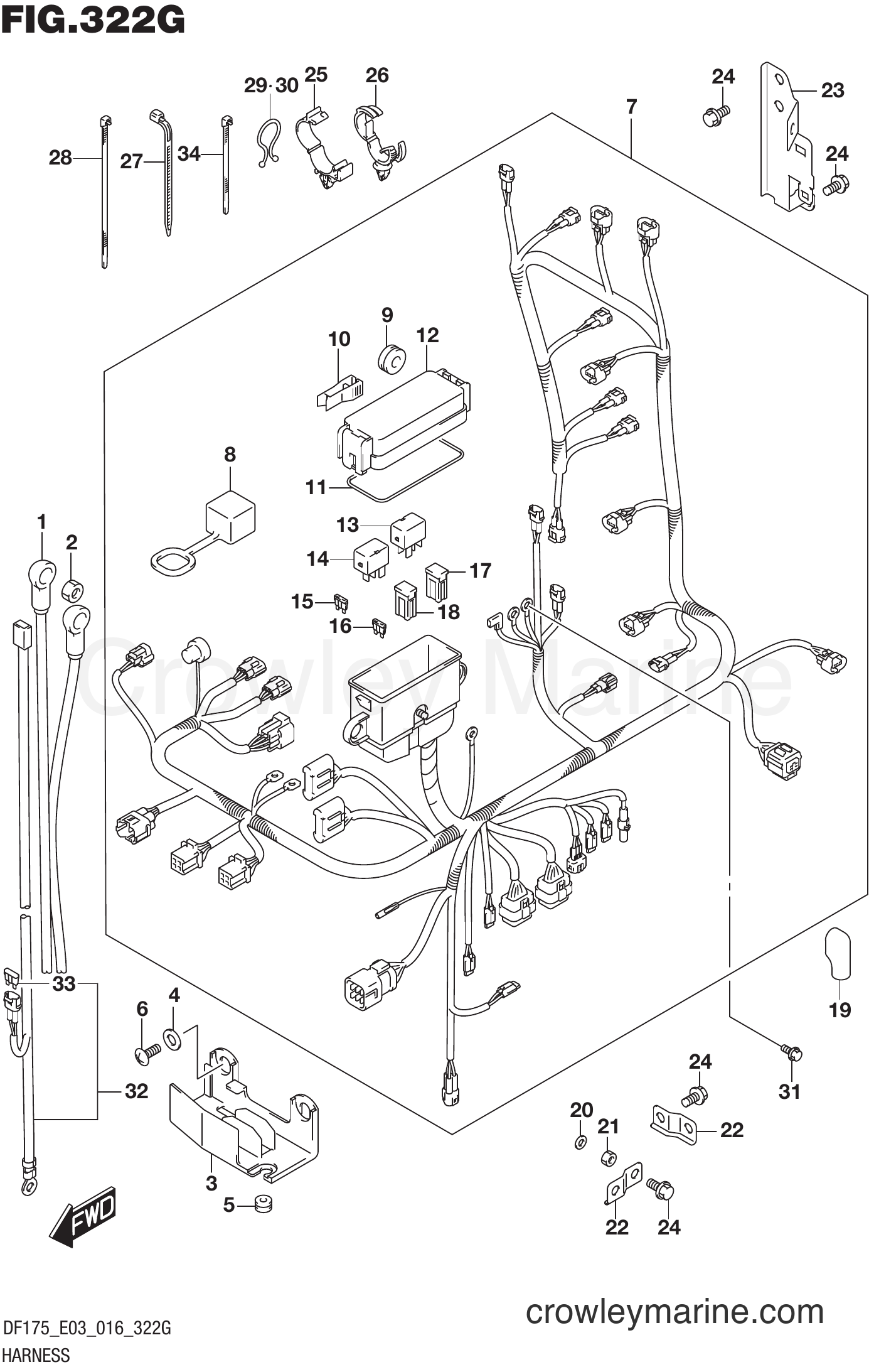 Suzuki Marine DF175TG 610001~ - HARNESS (DF175Z E03)