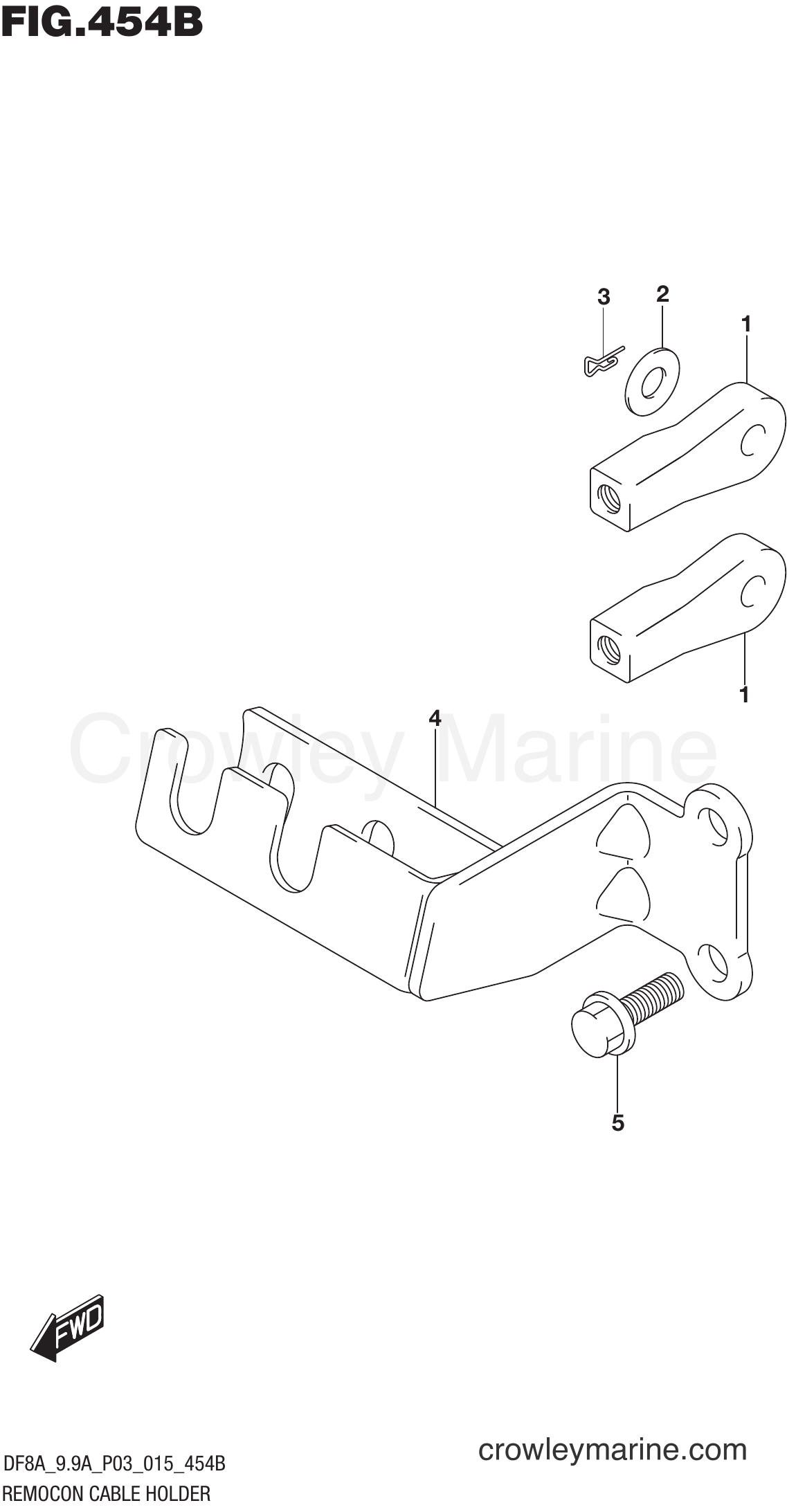 Suzuki Marine DF8A 510001~ - REMOCON CABLE HOLDER (DF9.9AR P03)
