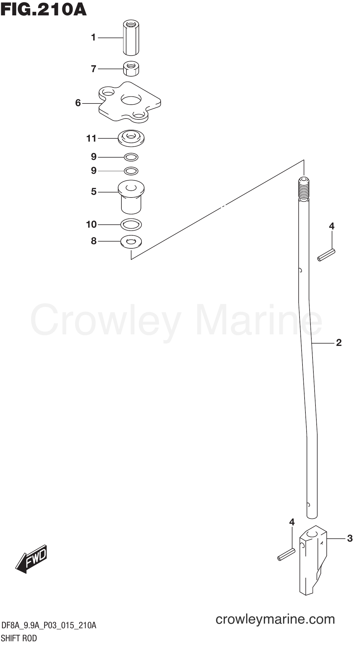 Suzuki Marine DF8A 510001~ - SHIFT ROD