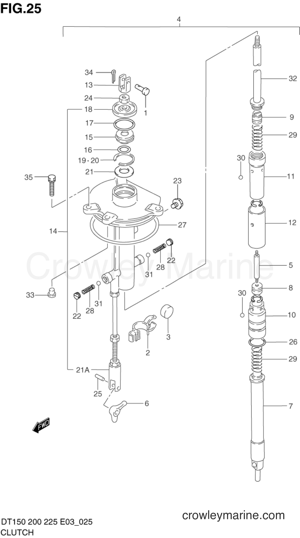 Suzuki Marine DT200G - SHIFT ROD