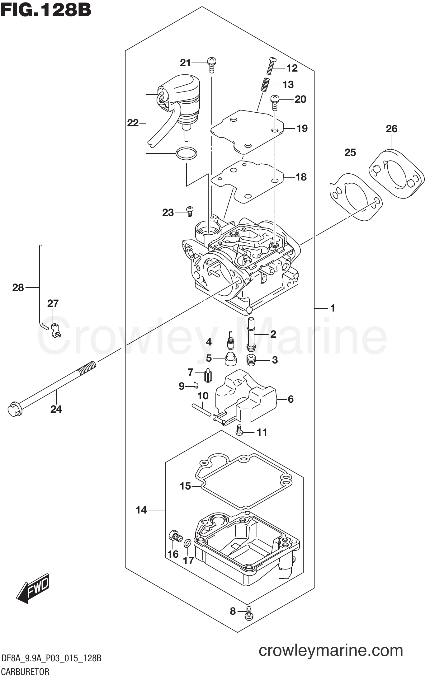 Suzuki Marine DF9.9A 510001~ - CARBURETOR (DF8AR P03)