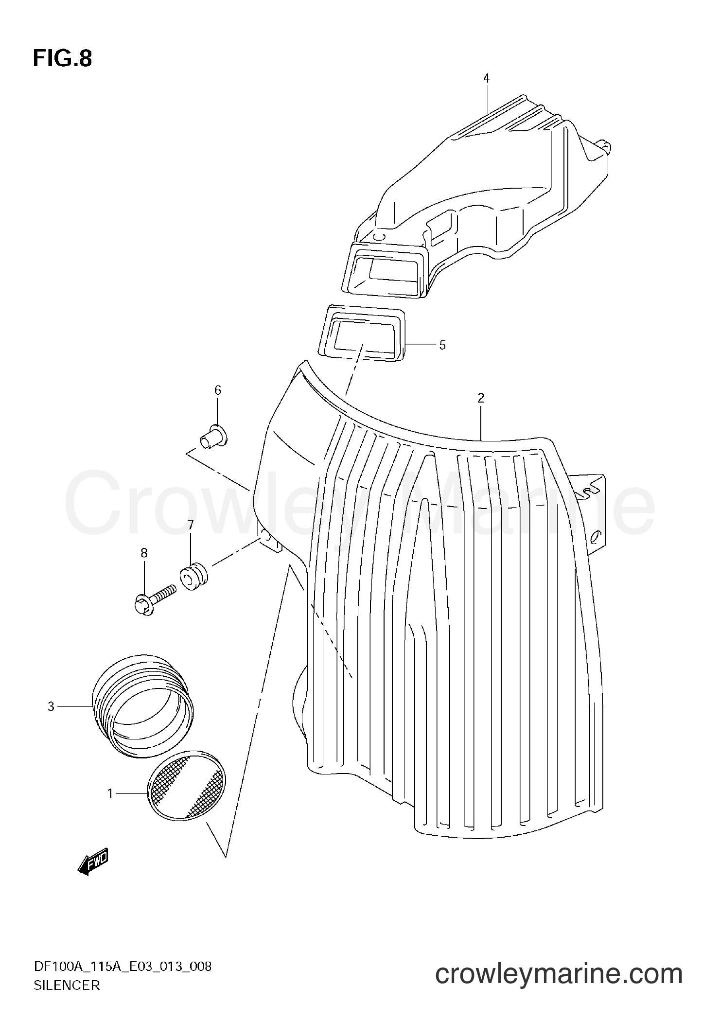 Suzuki Marine DF115A 310001~ - SILENCER (DF100AT E03)