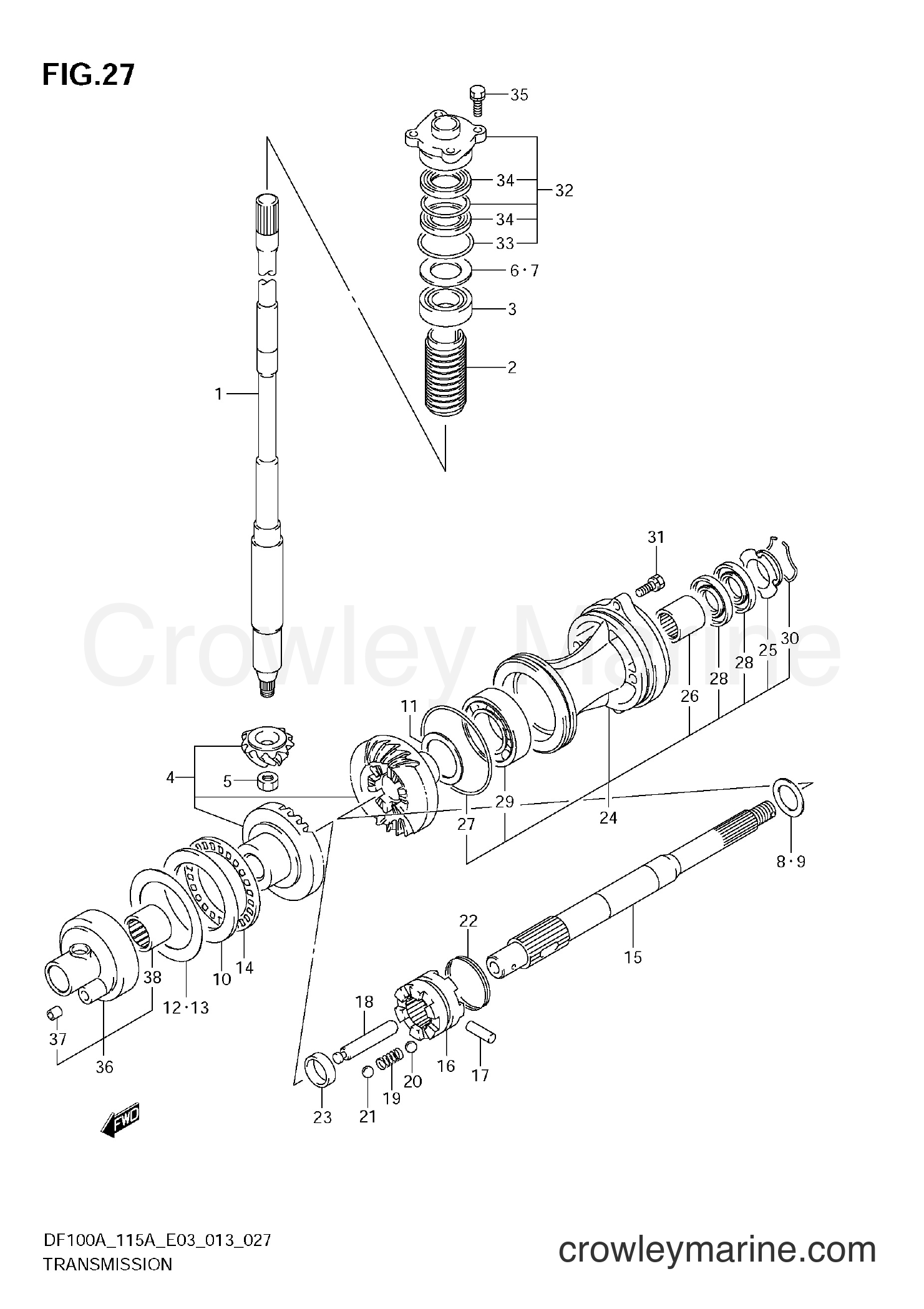Suzuki Marine DF100A 310001~ - TRANSMISSION (DF100AT E03)
