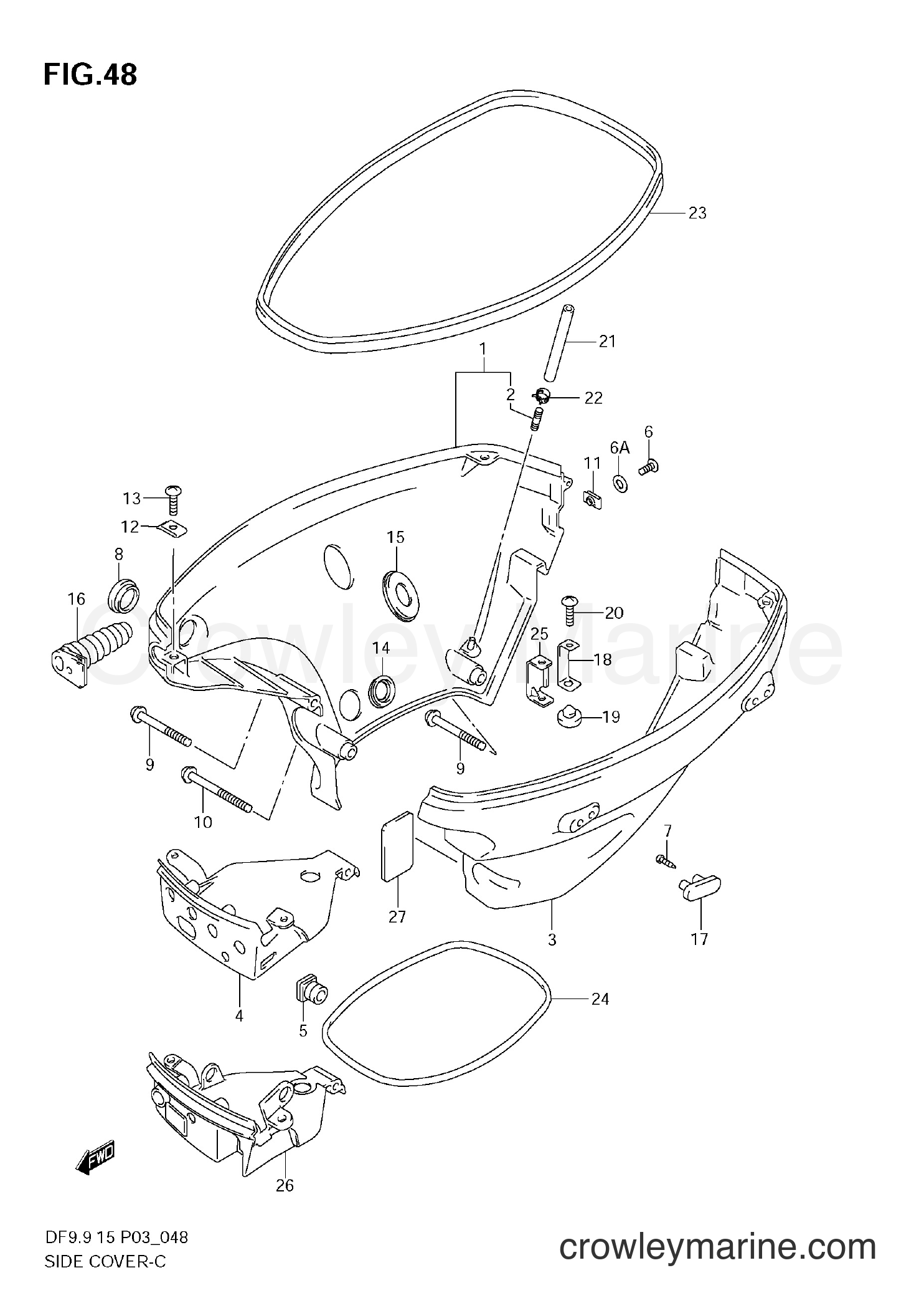 Suzuki Marine DF9.9 - SIDE COVER