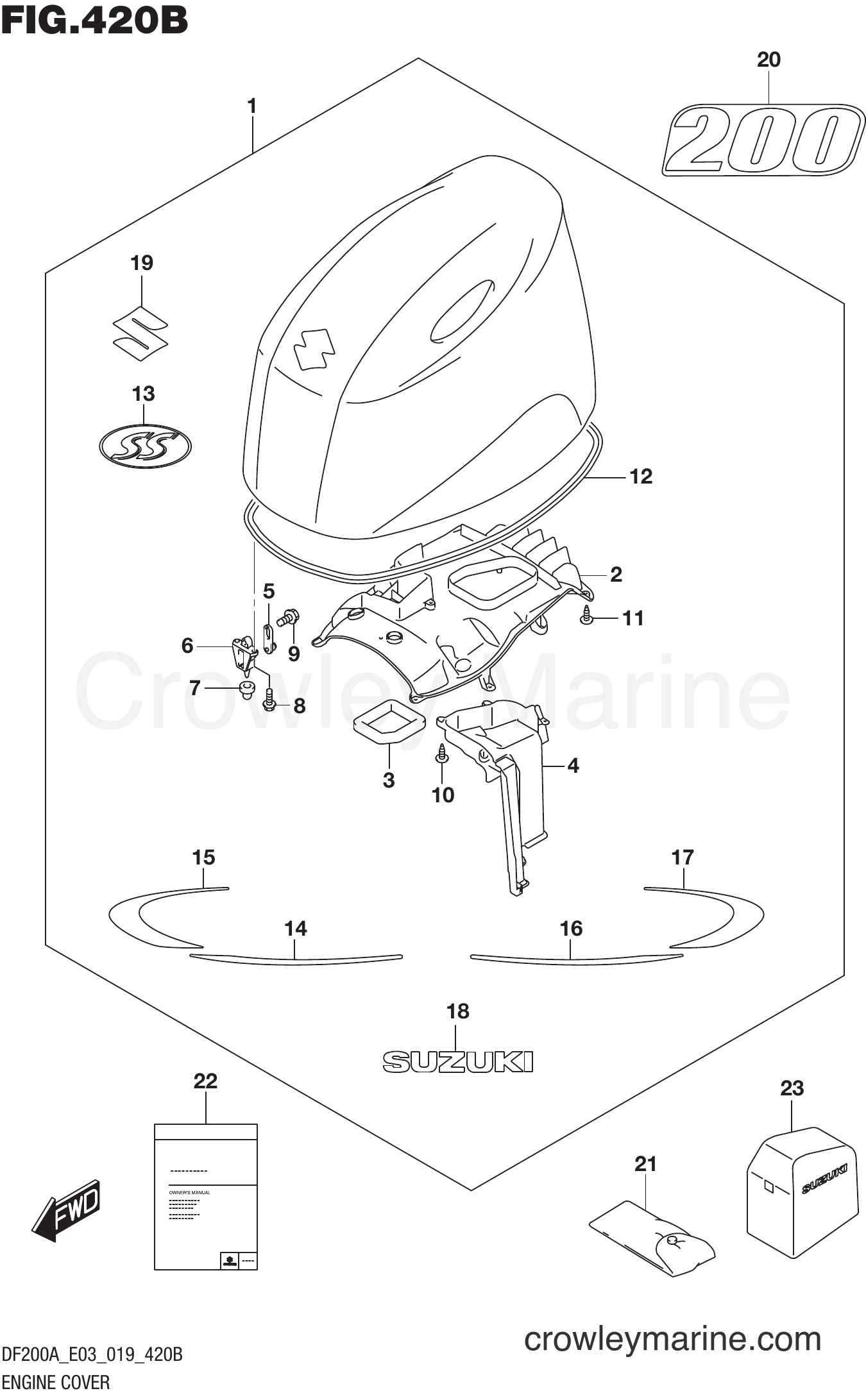 Suzuki Marine DF150AZ 910001~ - ENGINE COVER (DF200AST)