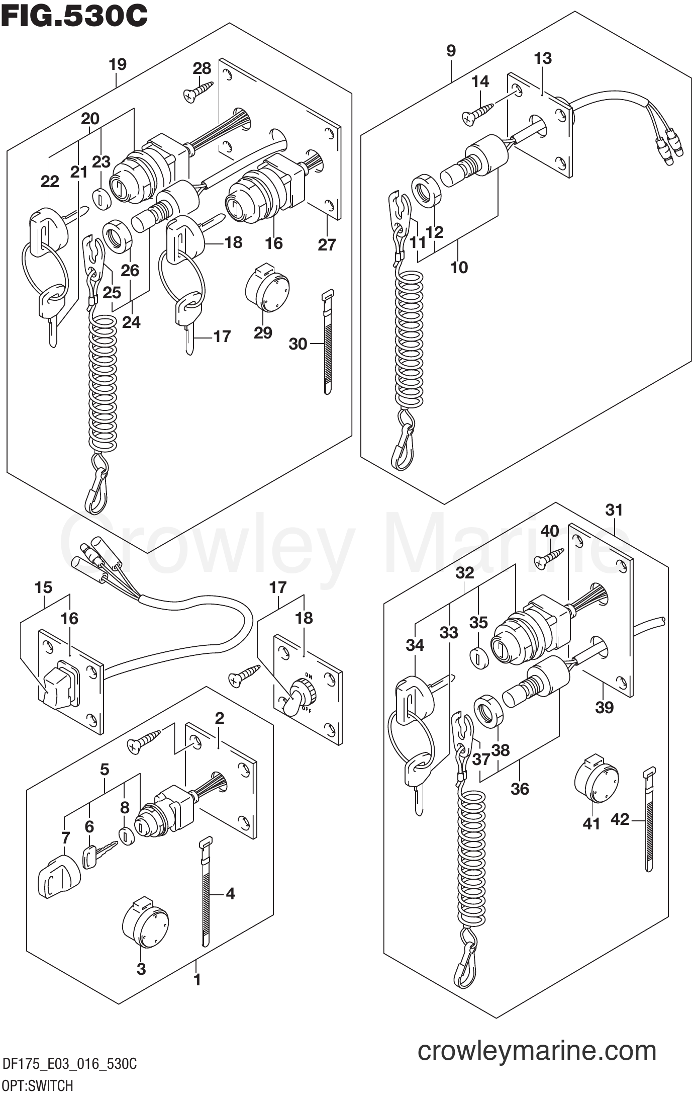 Suzuki Marine DF175TG 610001~ - OPT:SWITCH (DF150Z E03)