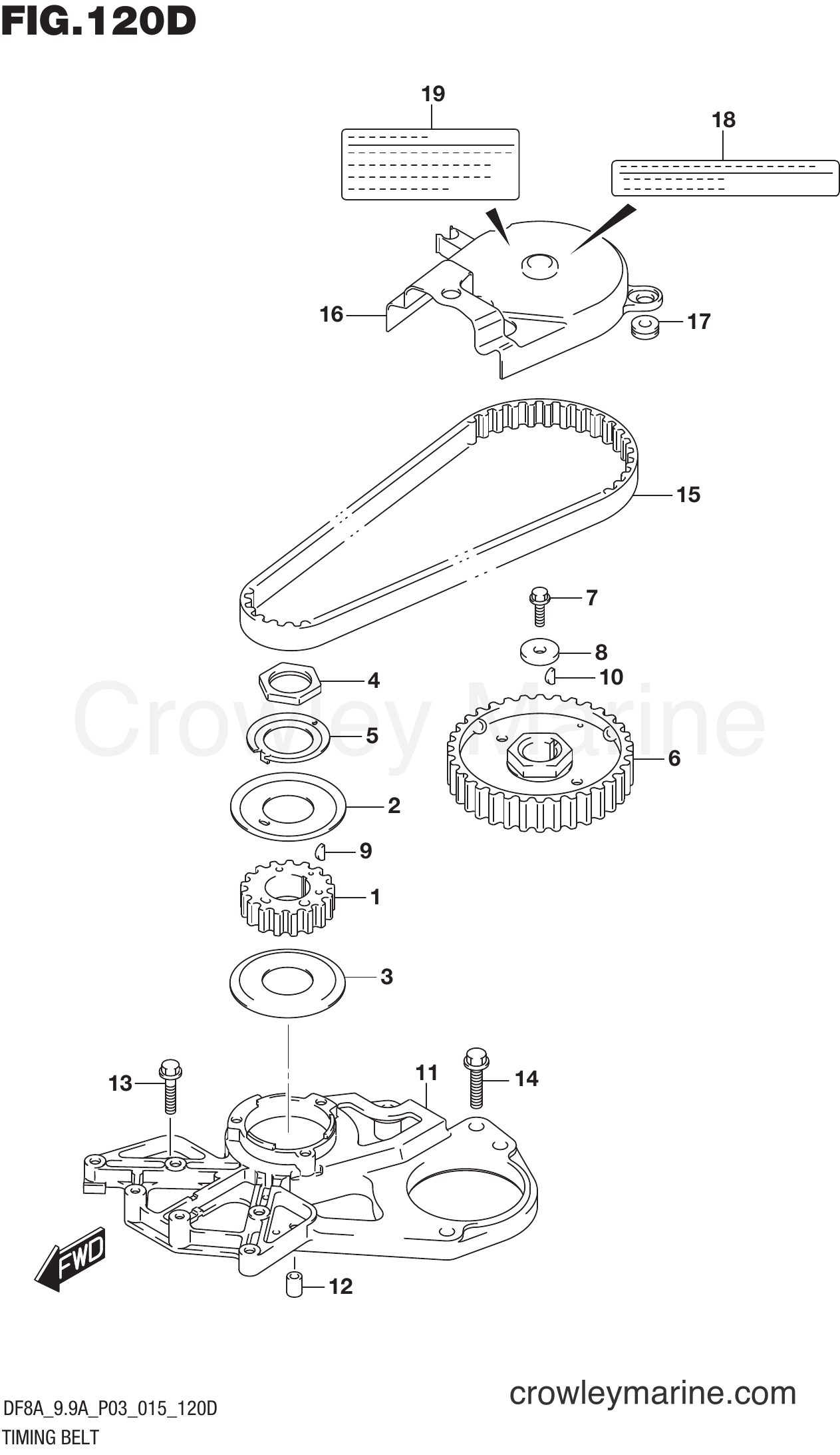 Suzuki Marine DF8A 510001~ - TIMING BELT (DF9.9AR P03)