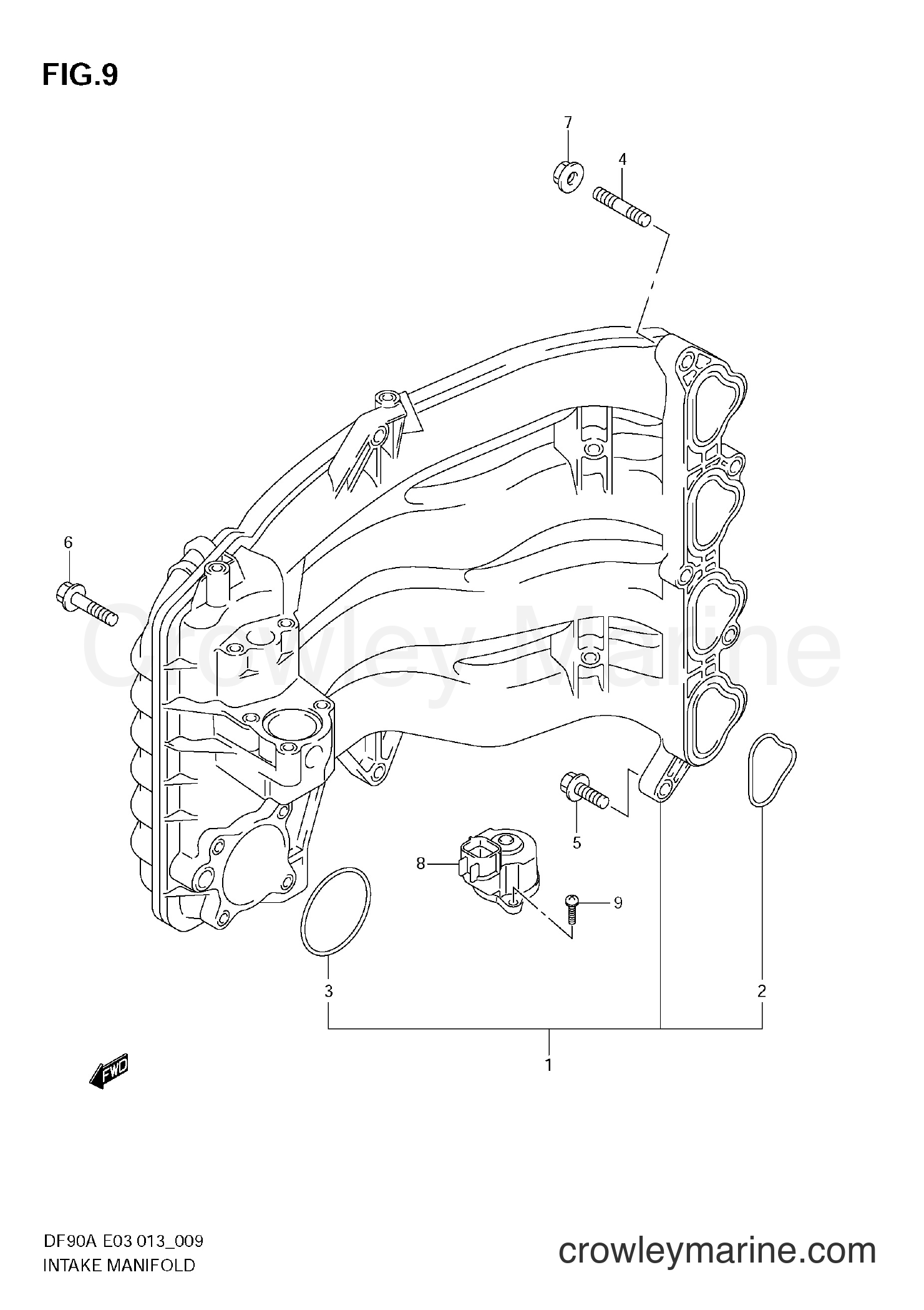 Suzuki Marine DF80A 08002F-310001~ - INTAKE MANIFOLD