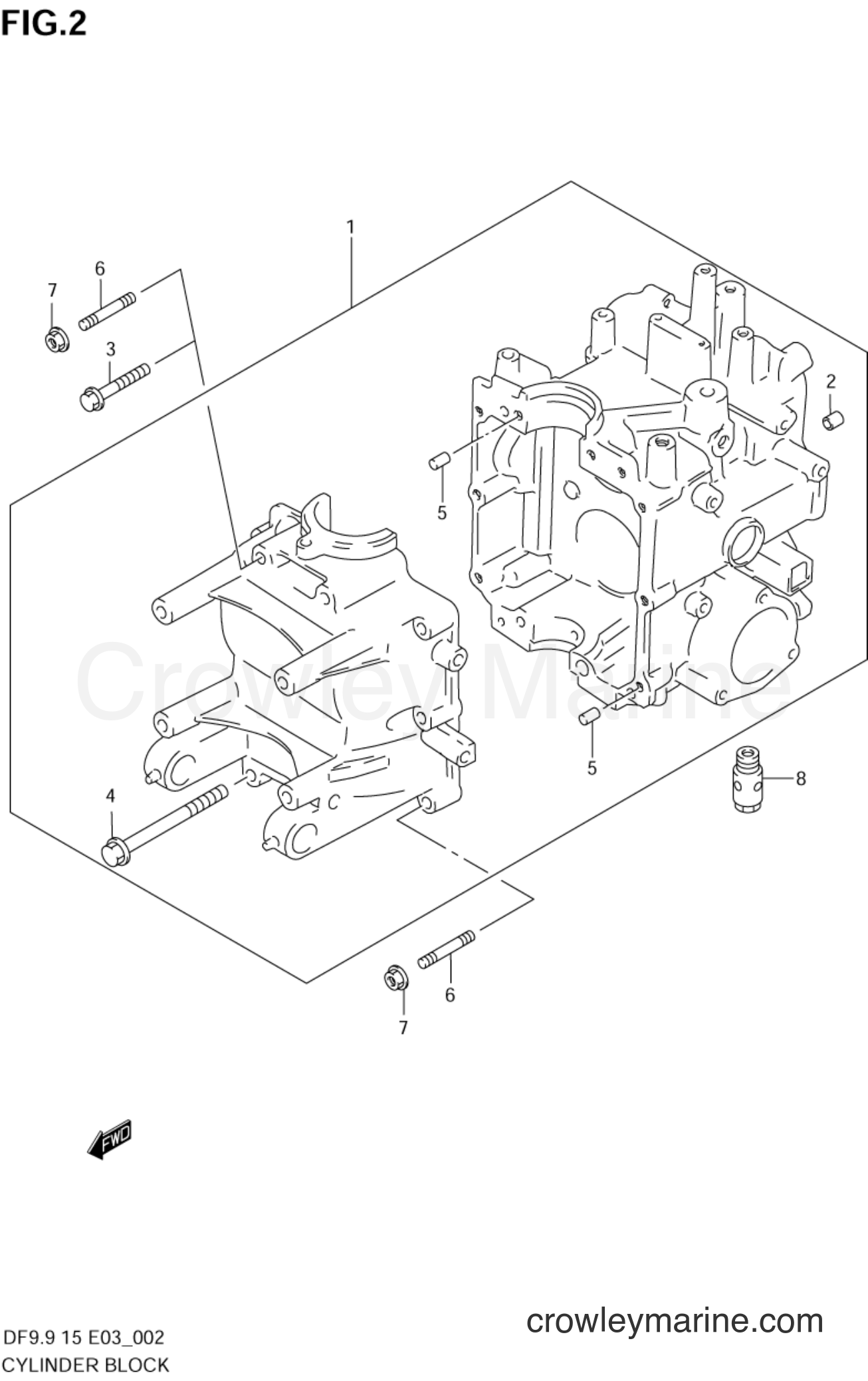 Suzuki Marine DF9.9 - CYLINDER BLOCK