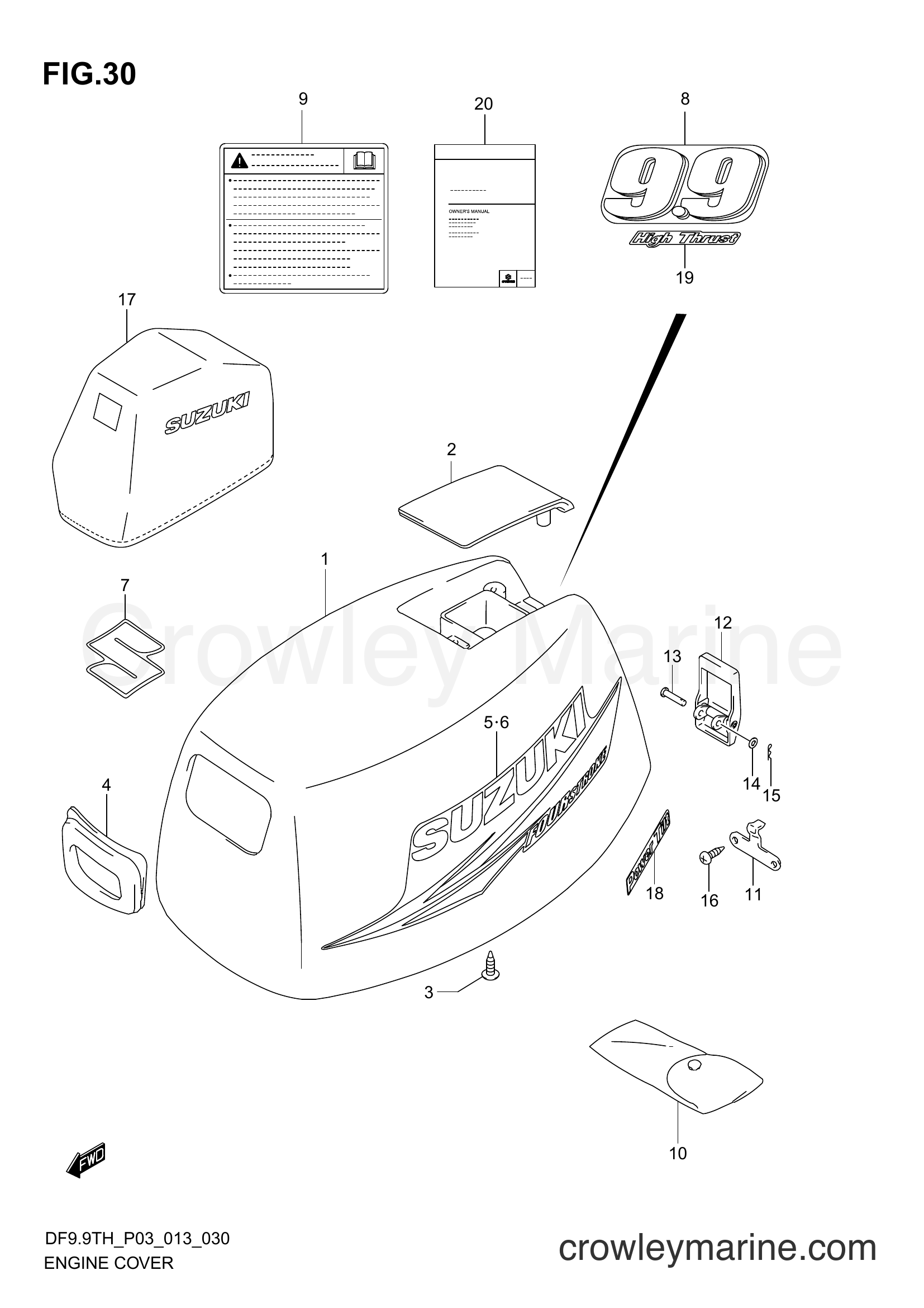 Suzuki Marine DF9.9TH 00993F-310001~ - ENGINE COVER