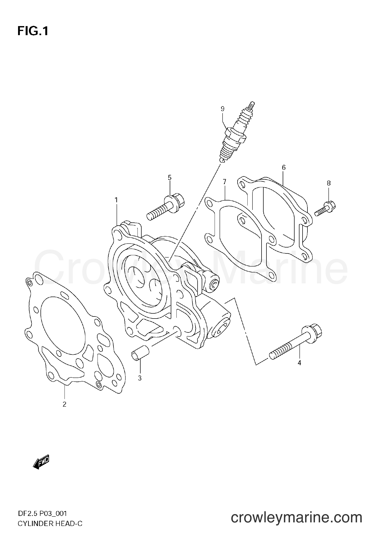 Suzuki Marine DF2.5 - CYLINDER HEAD