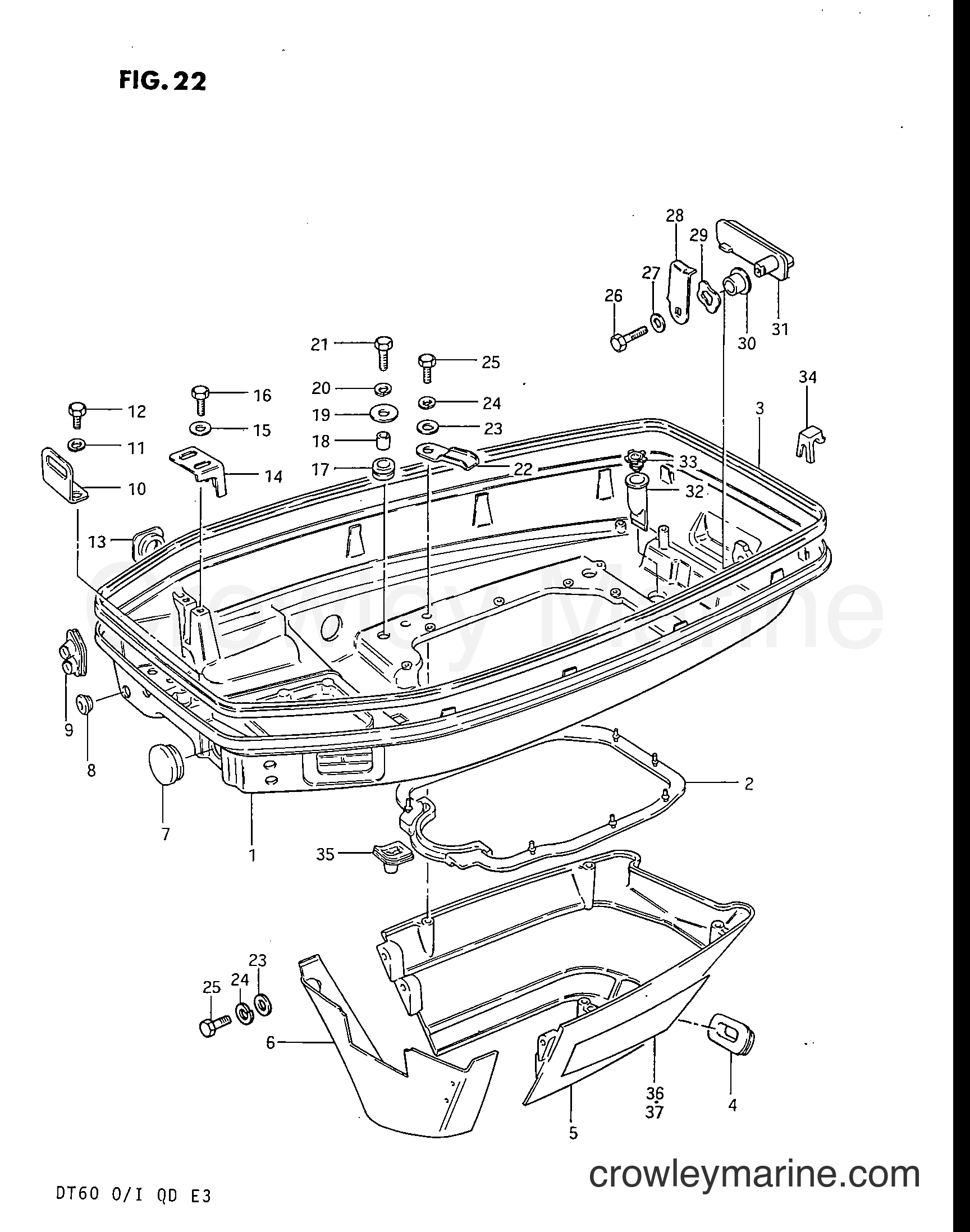 Suzuki Marine DT60 - LOWER COVER