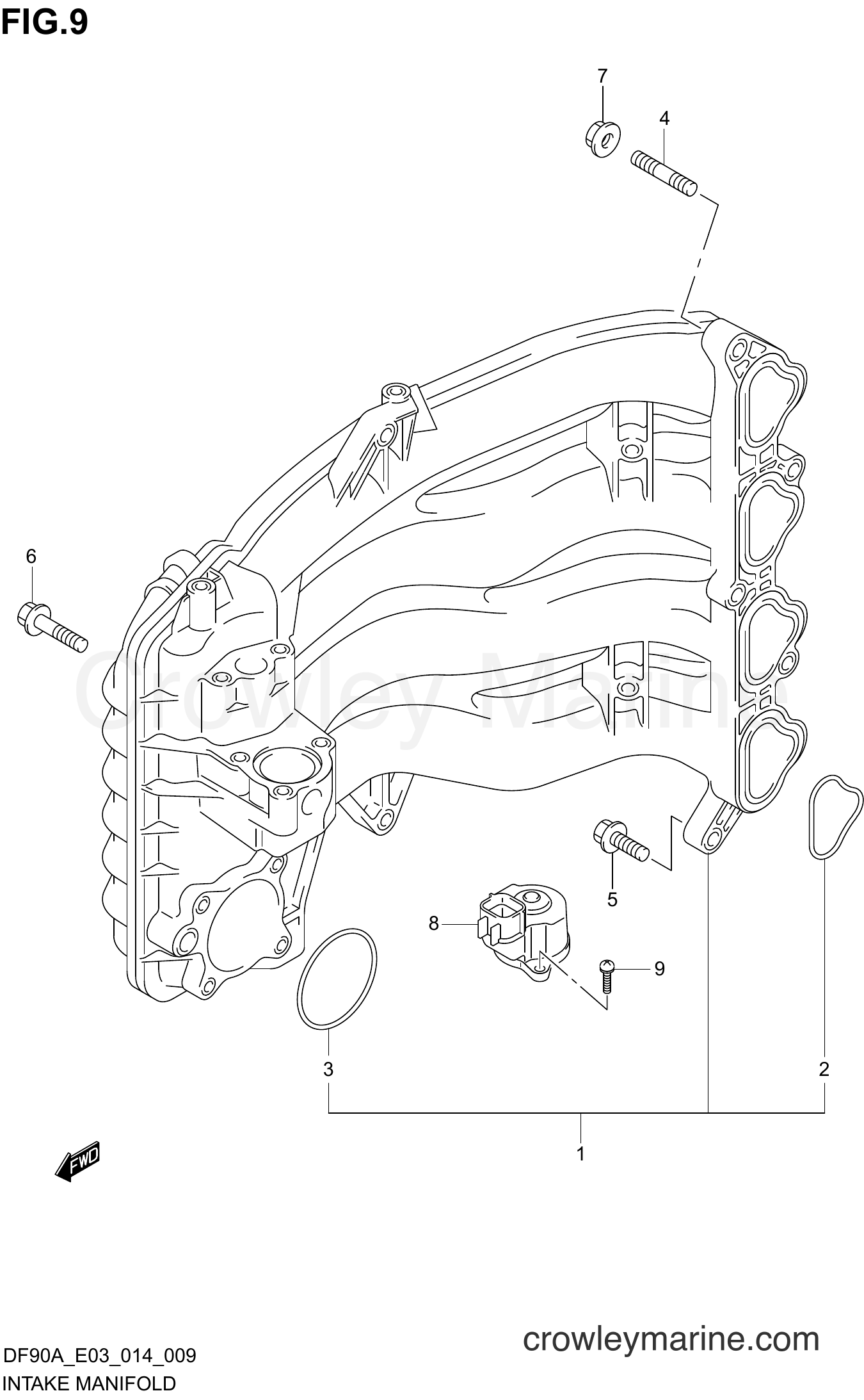 Suzuki Marine DF90A 410001~ - INTAKE MANIFOLD