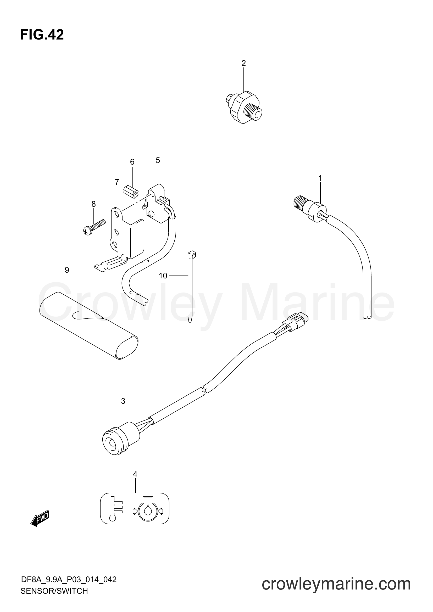 Suzuki Marine DF8A 410001~ - SENSOR/SWITCH (DF8AR P03)