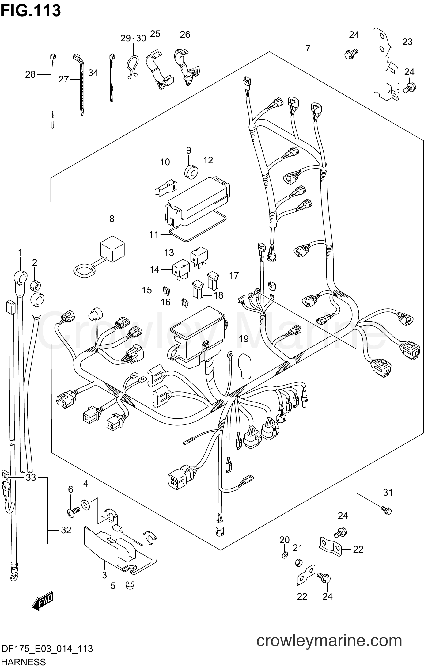 Suzuki Marine DF175Z 41001~ - HARNESS (DF150T E03)