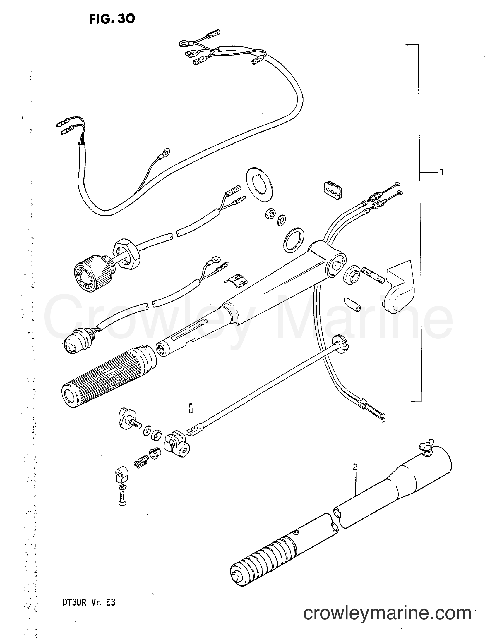 Suzuki Marine DT30 - OPTIONAL : TILLER HANDLE