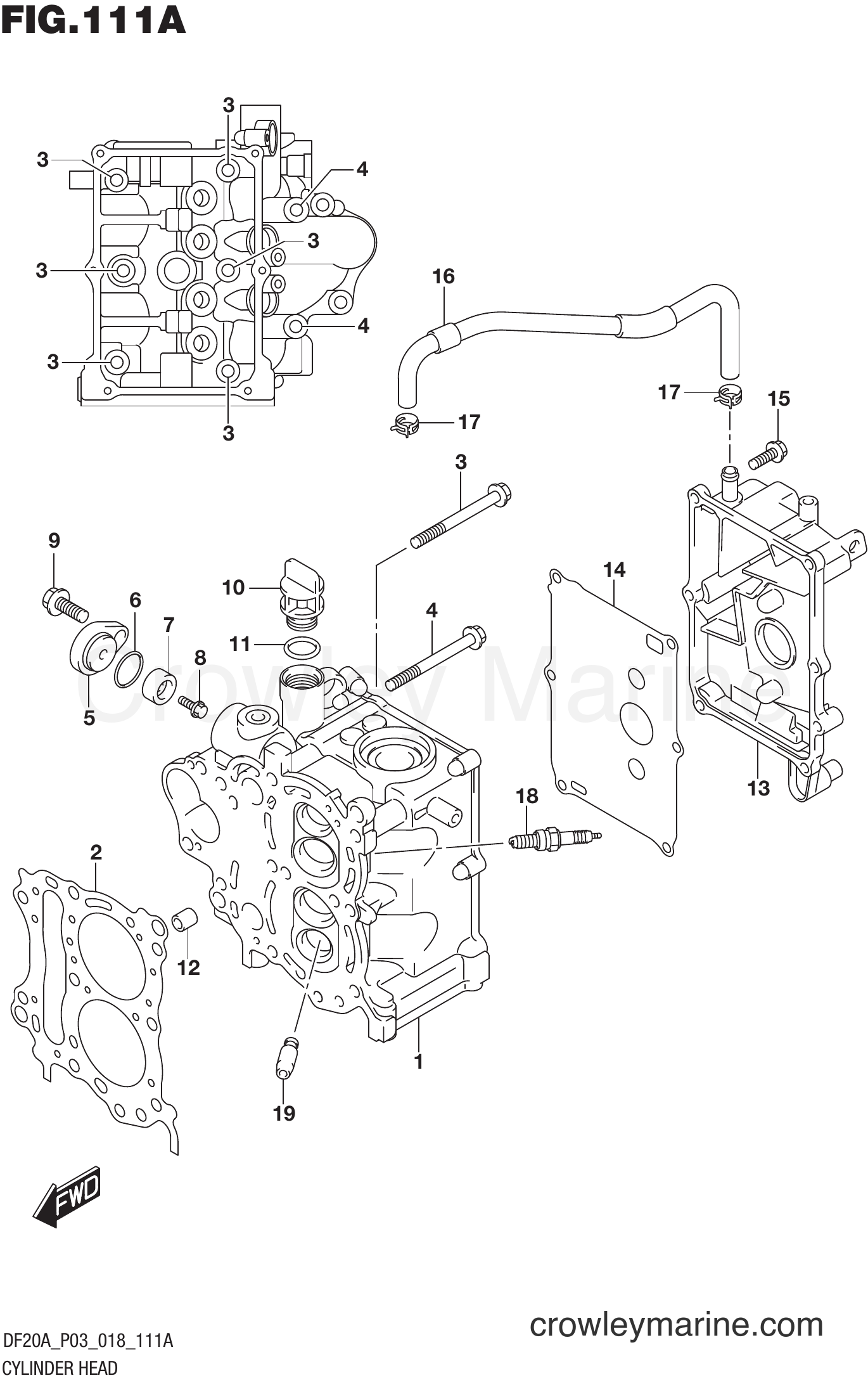Suzuki Marine DF15ATH 810001~ - CYLINDER HEAD