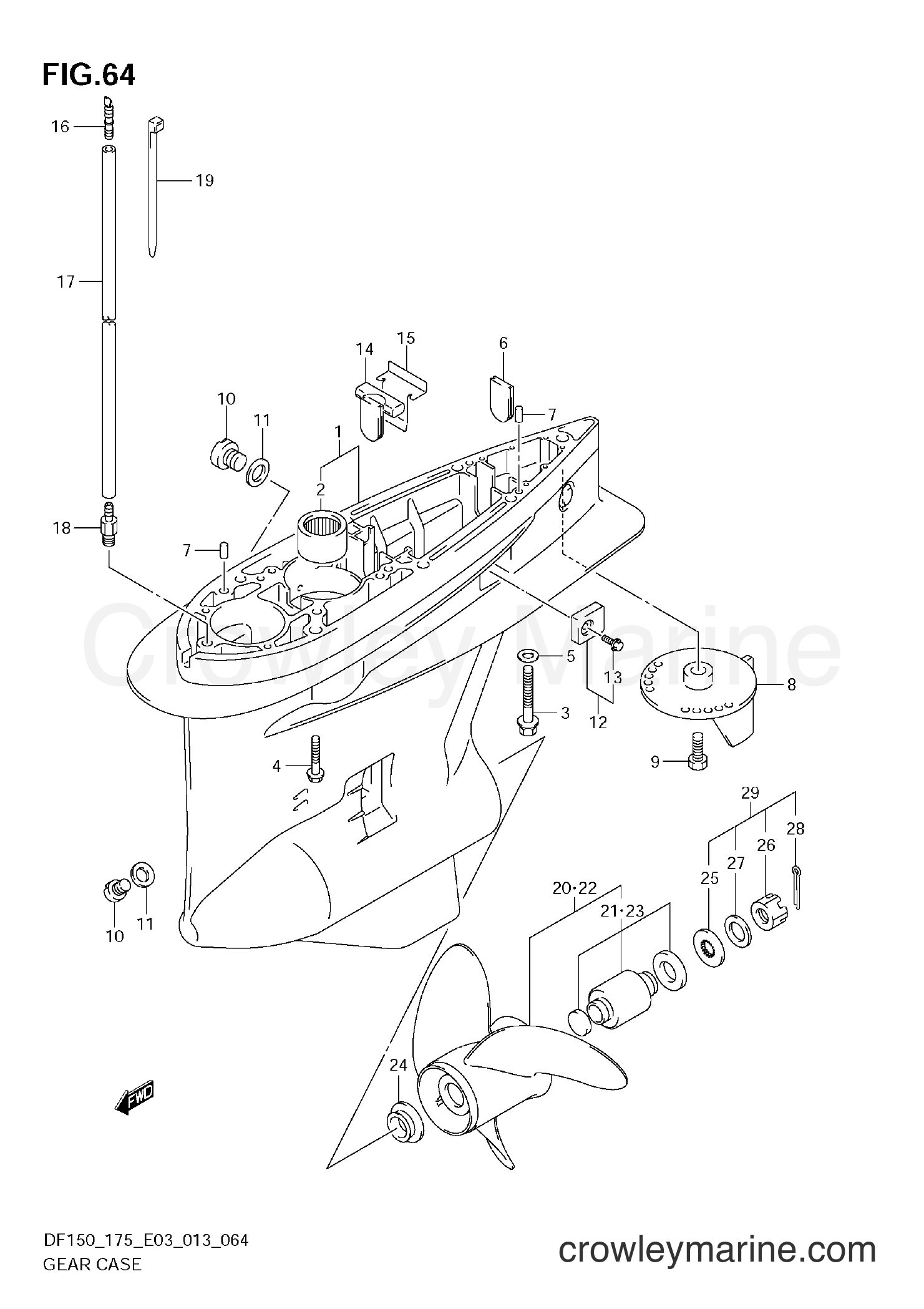 Suzuki Marine DF150 310001~ - GEAR CASE (DF150T E3)