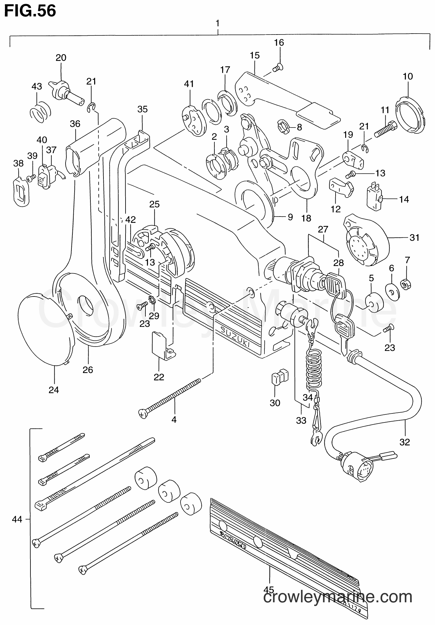 1986 Two-Stroke Outboard 115 - DT115 - REMOTE CONTROL BOX (MODEL:93~01)
