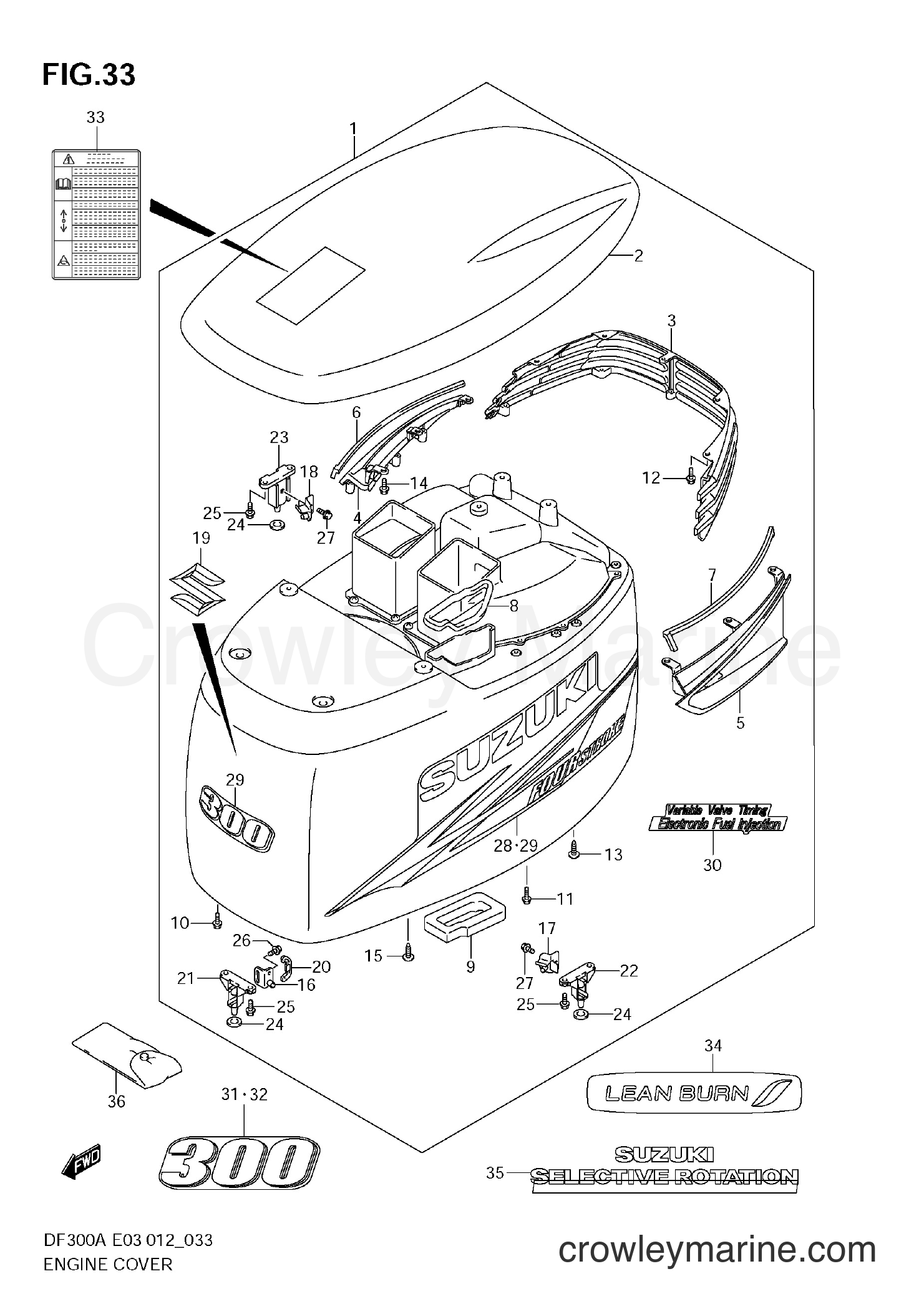 Suzuki Marine DF300AP 30002 - ENGINE COVER
