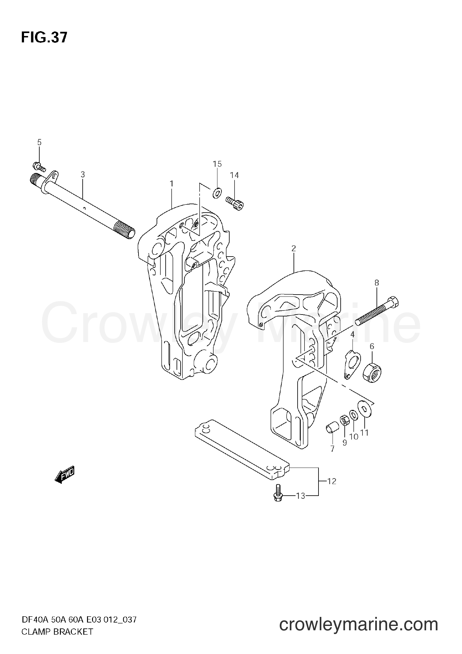 Suzuki Marine DF60A 210001~ - CLAMP BRACKET (DF60A E3)