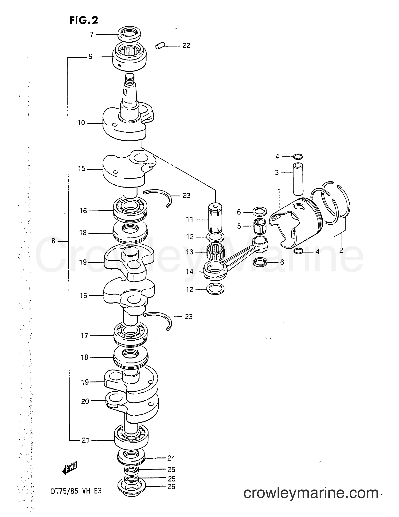 Suzuki Marine DT75 - CRANKSHAFT
