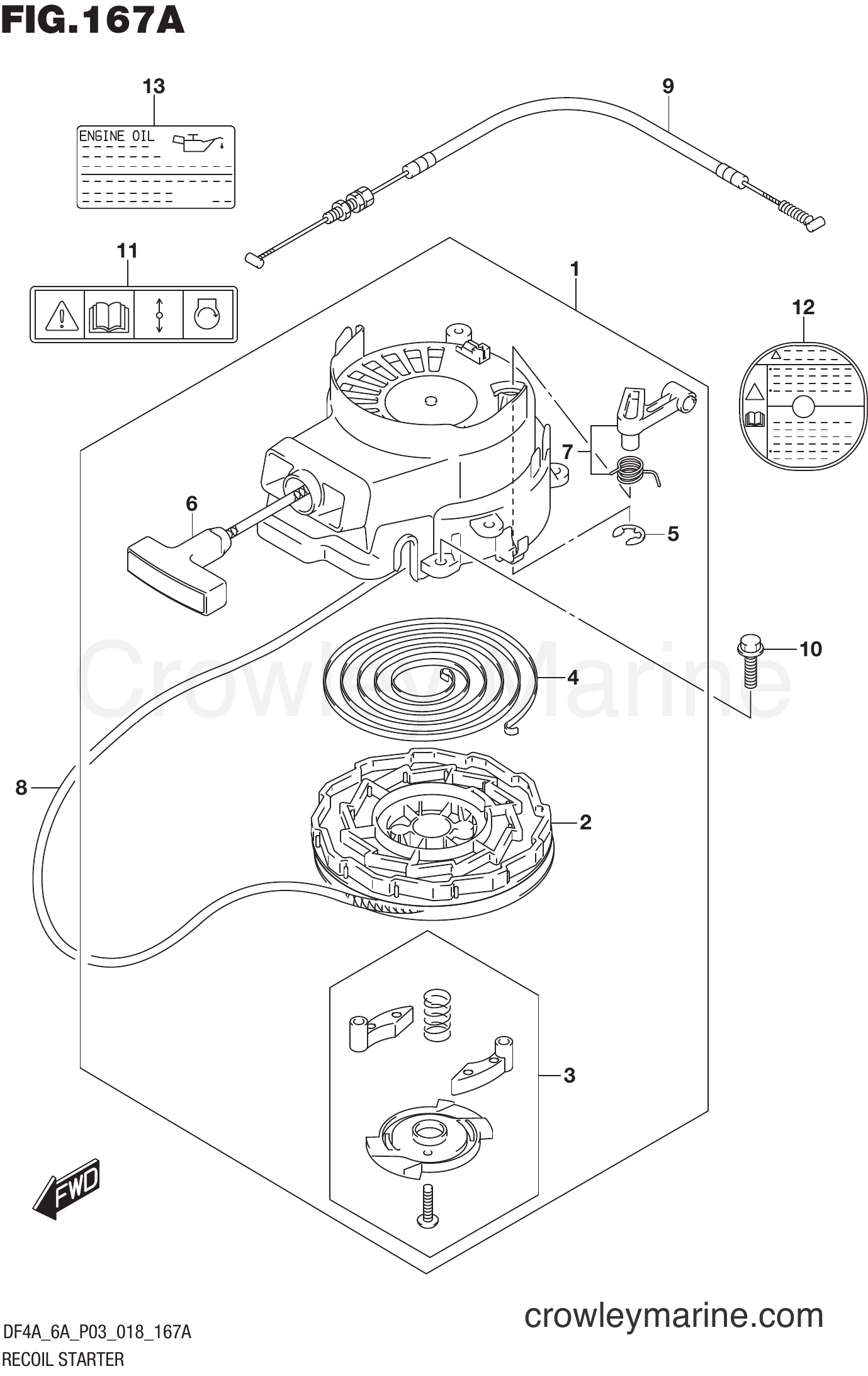 Suzuki Marine DF6A 810001~ - RECOIL STARTER